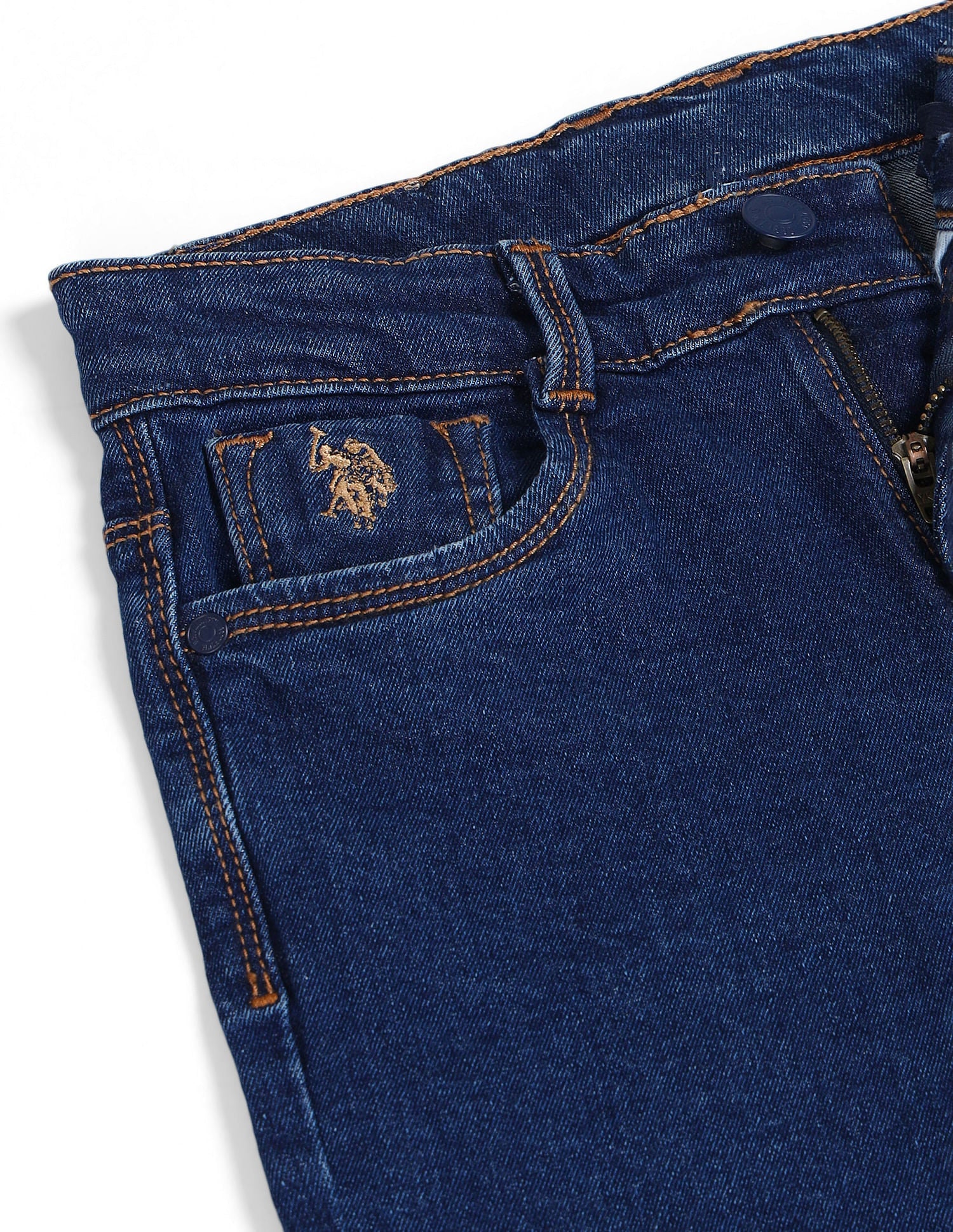 Relaxed Fit Dark Washed Jeans Dark Blue - U.S. POLO ASSN. | Large