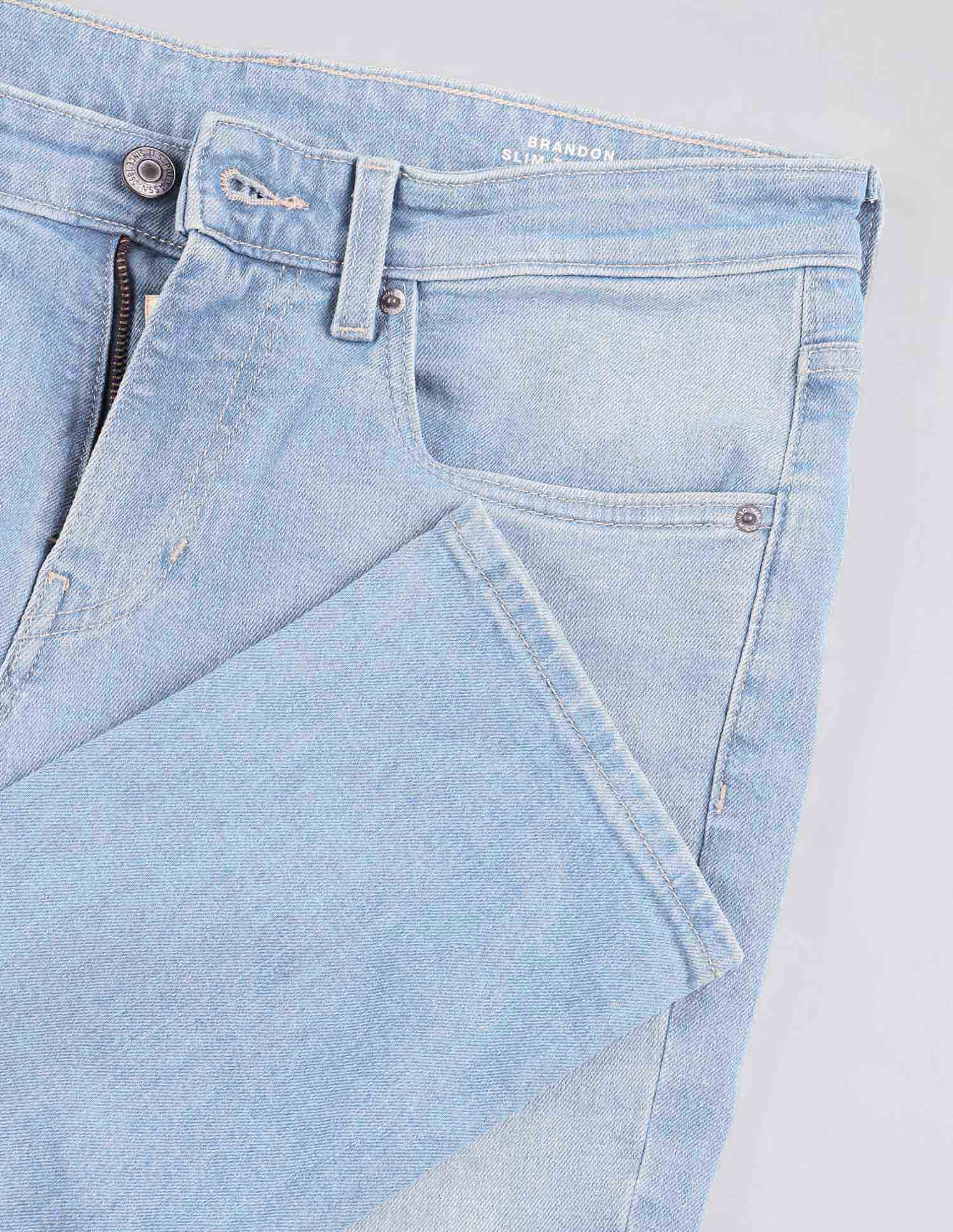 Brandon Slim Tapered Fit Blue Vintage Jeans Light Wash - U.S. Polo Assn. India | Large