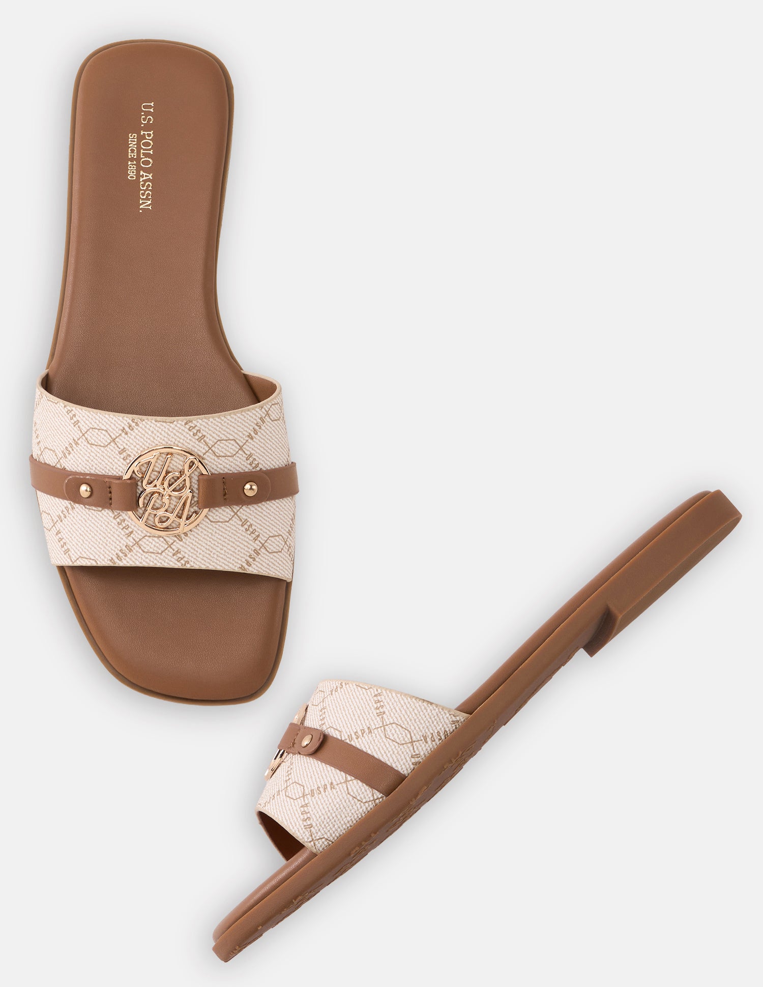 Monogram Adara Sandals Off White - U.S. Polo Assn. India | Large