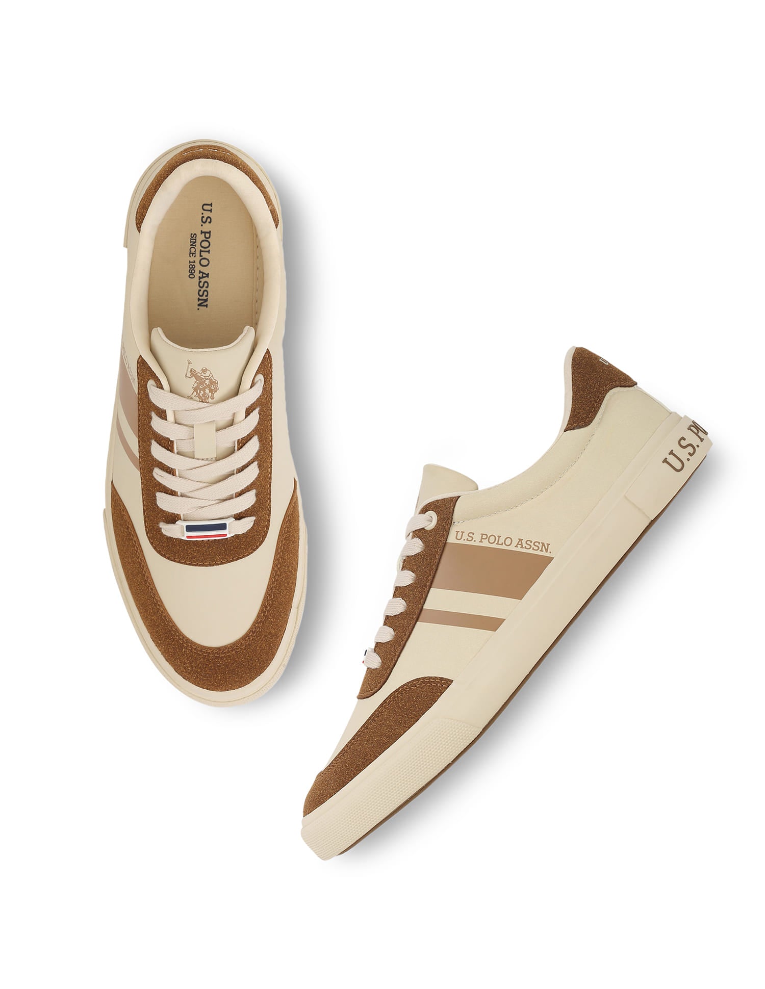 Men Krister 4.0 Colourblocked Sneakers Beige - U.S. Polo Assn. India | Large