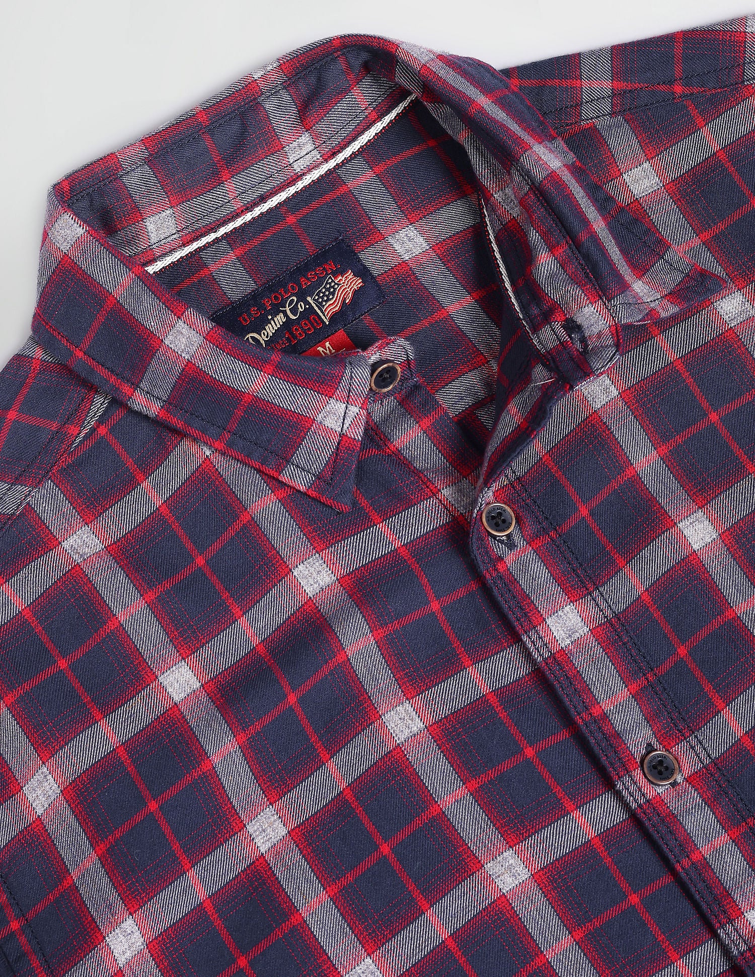 Heathered Tartan Check Shirt Navy - U.S. Polo Assn. India | Large