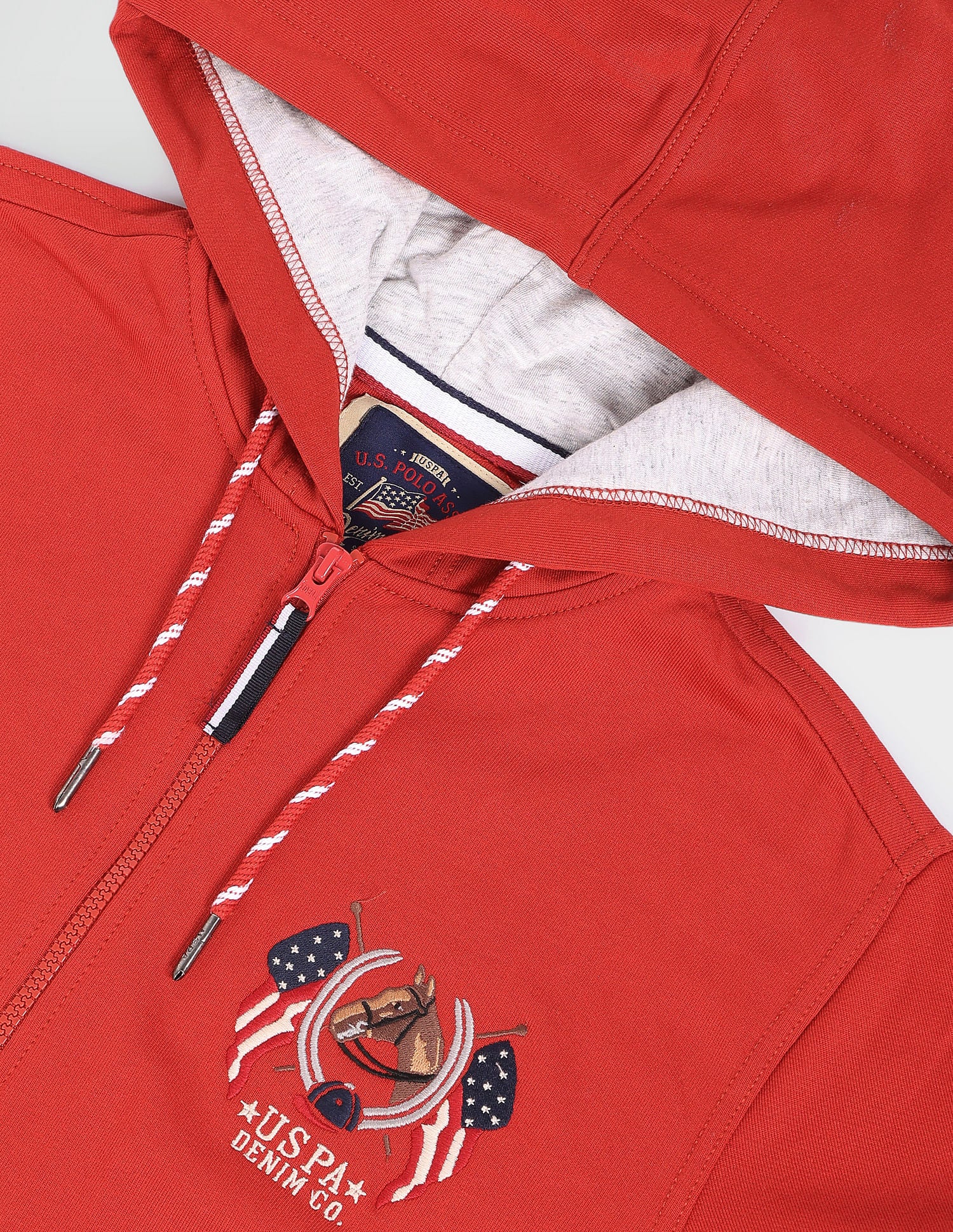 Solid Hooded Sweatshirt Red - U.S. POLO ASSN. | Large
