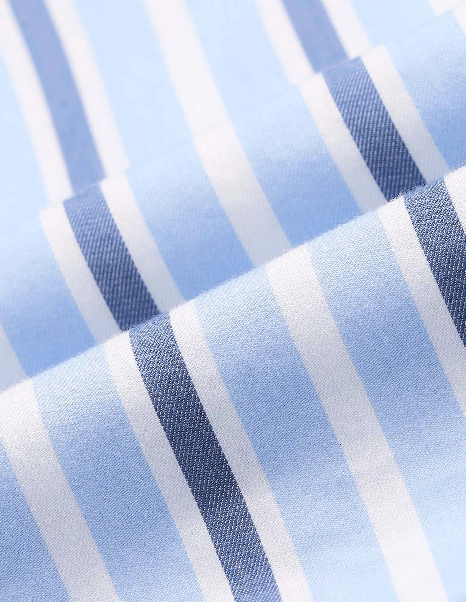 Vertical Striped Pure Cotton Shirt Light Blue - U.S. Polo Assn. India | Large