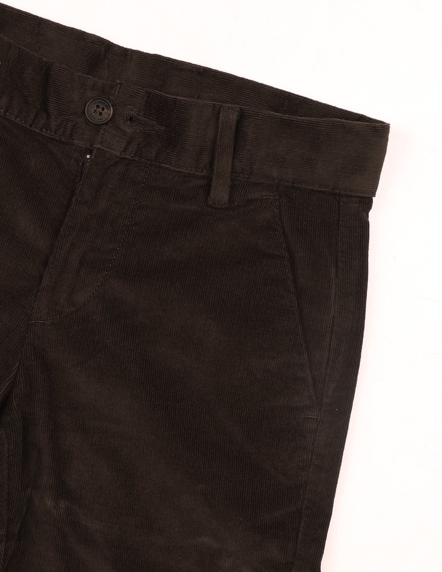 Mid Rise Corduroy Trousers Dark Brown - U.S. Polo Assn. India | Large