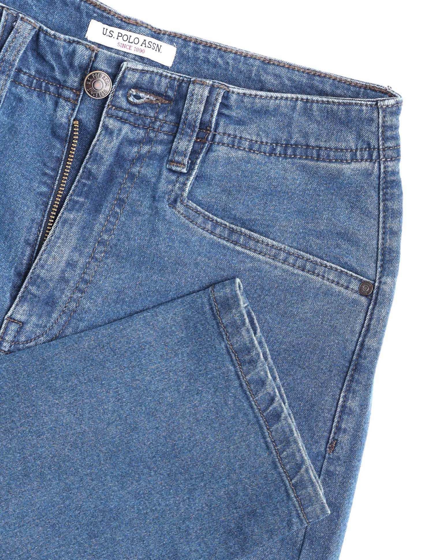 High Rise Carrot Fit Jeans Beige - U.S. POLO ASSN. | Large