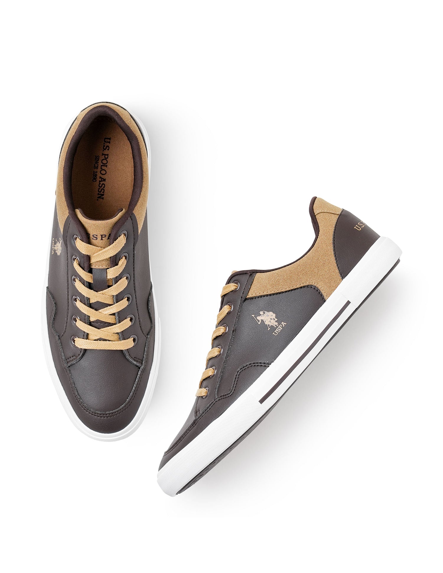 Men PU Hampton Sneakers Brown - U.S. Polo Assn. India | Large