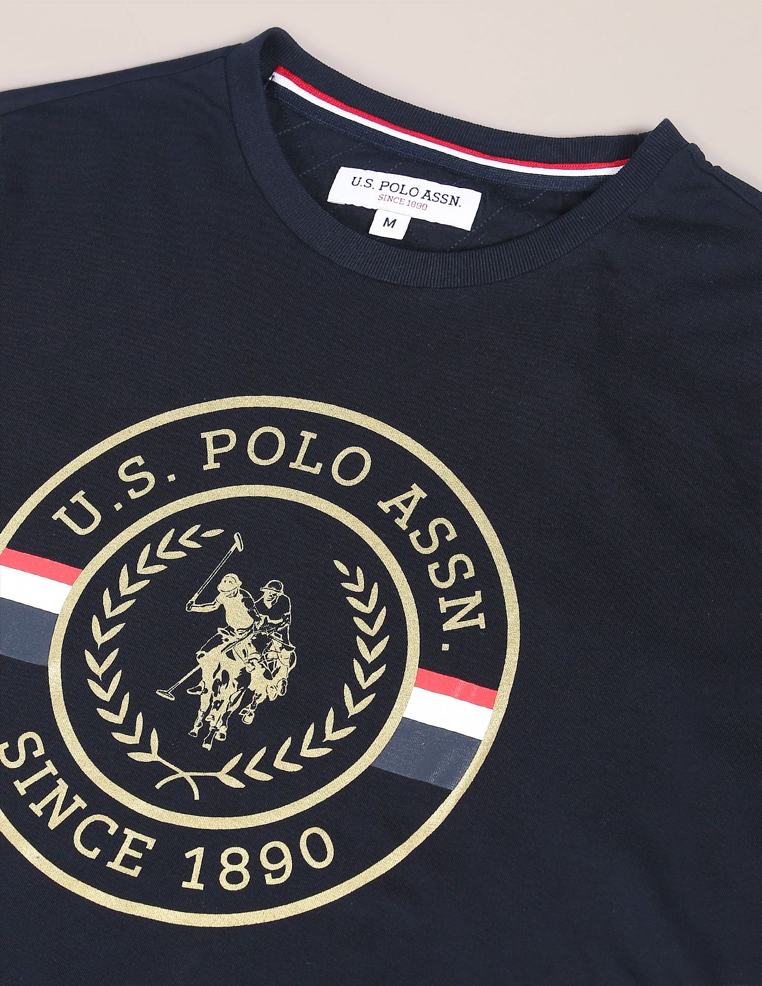 Graphic Print Crew Neck T-shirt Navy - U.S. Polo Assn. India | Large