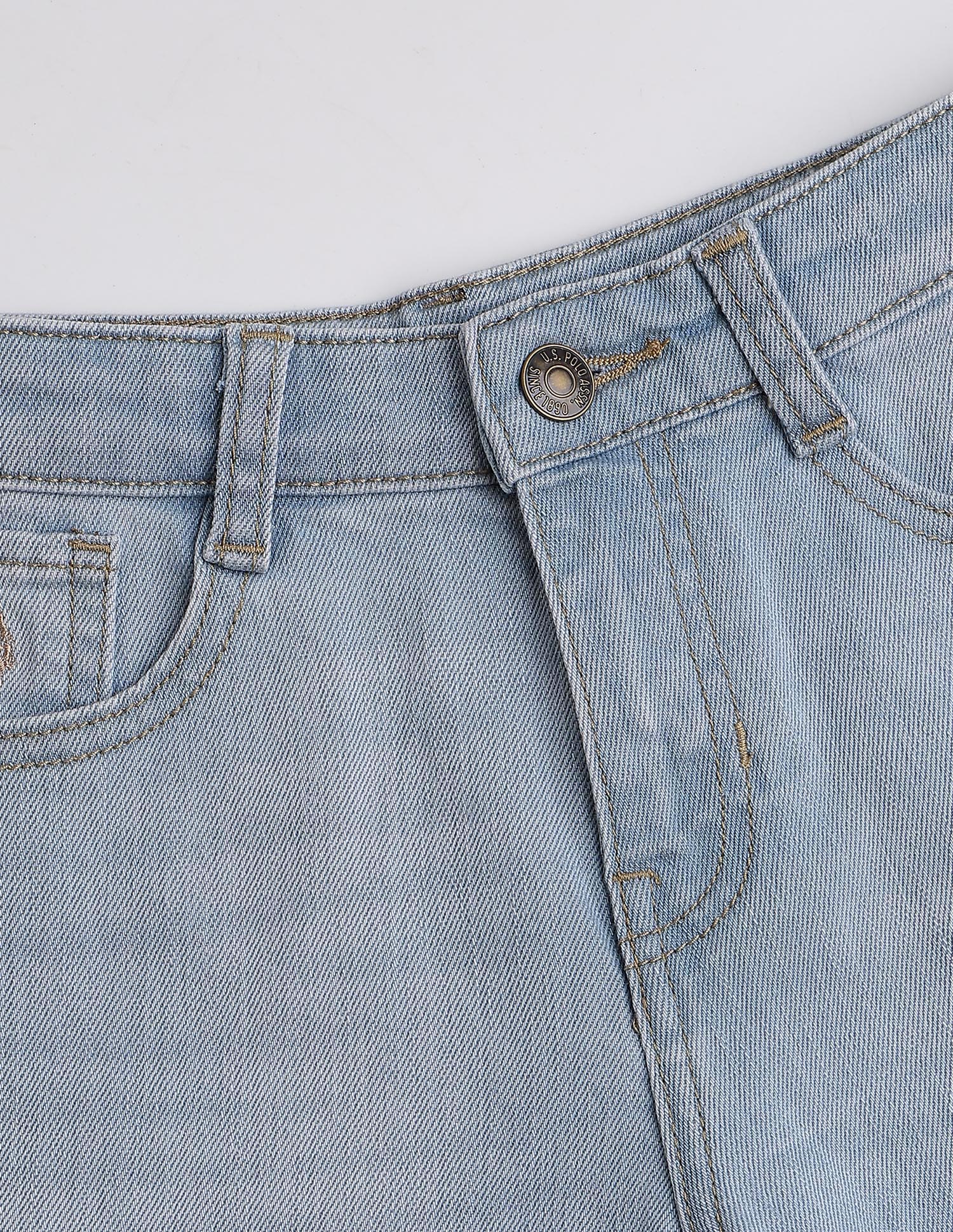 Boys Mid Rise Denim Shorts Light Blue - U.S. Polo Assn. India | Large