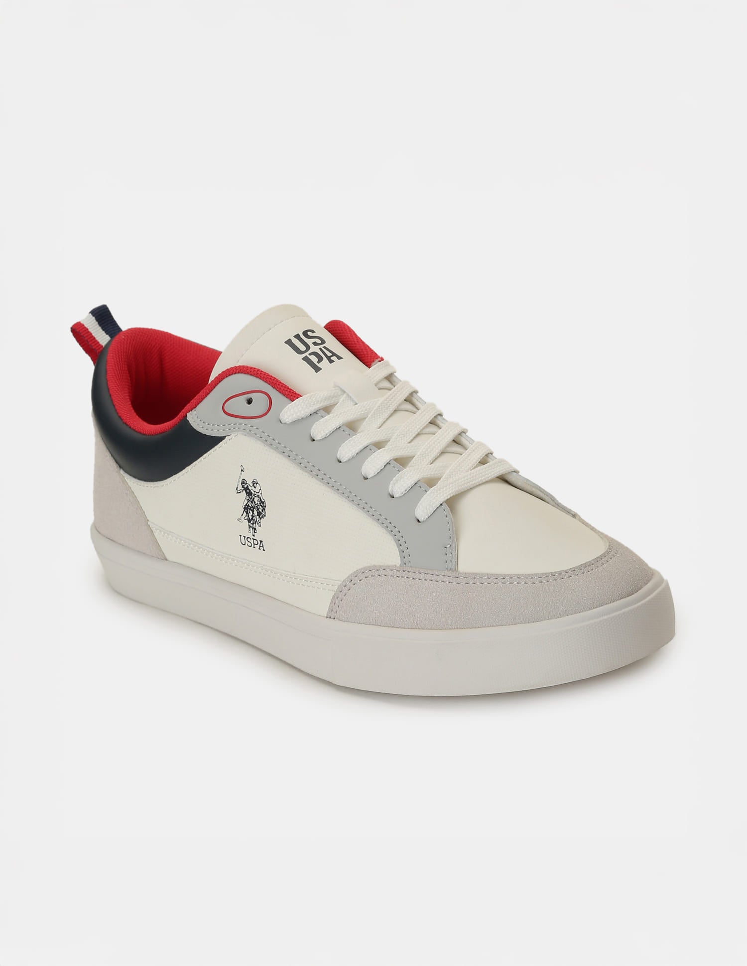 Men Colour Blocked Lucian Sneakers Light Grey - U.S. Polo Assn. India | Large