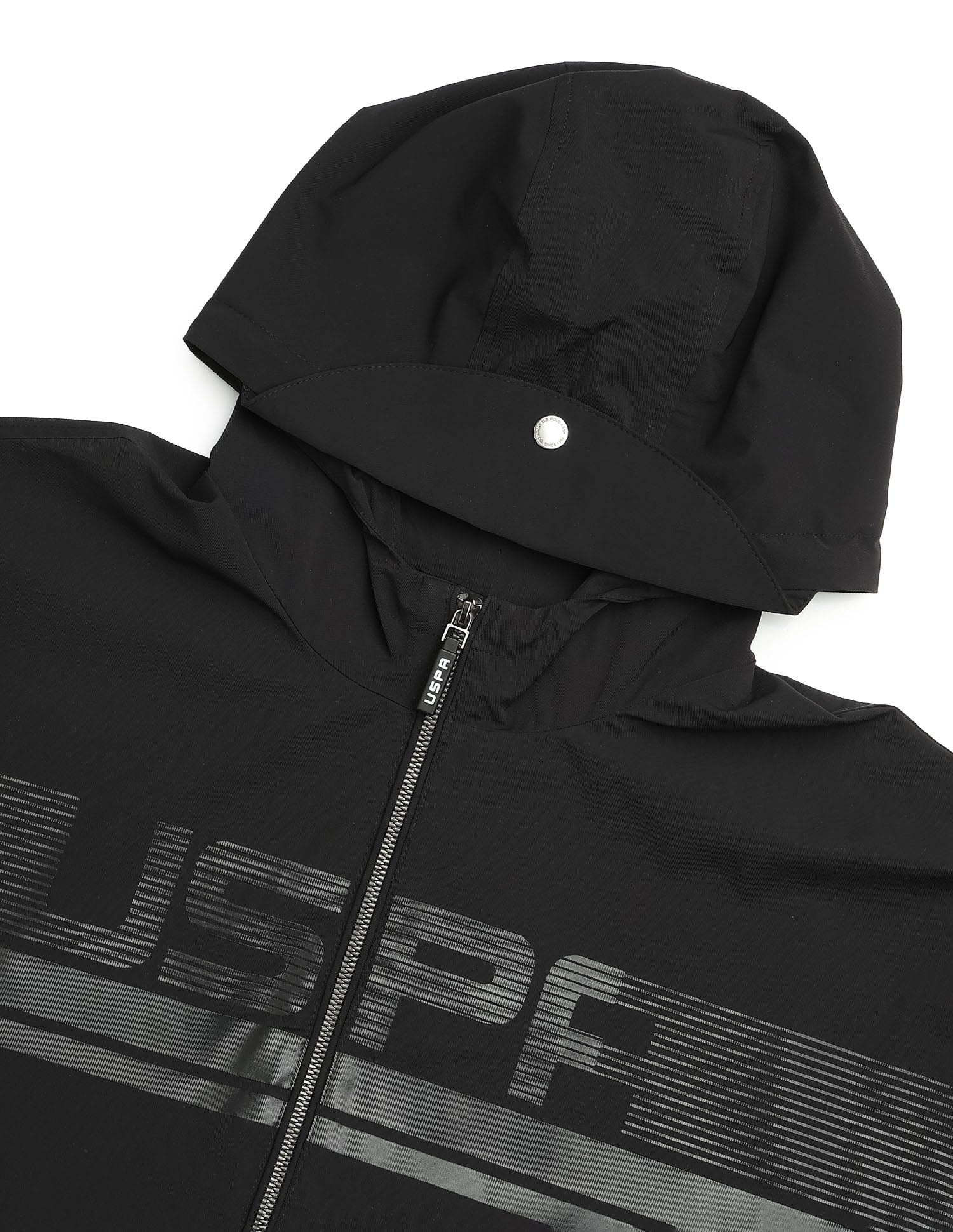 Brand Printed Black & Gold Casual Jacket Black - U.S. POLO ASSN. | Large