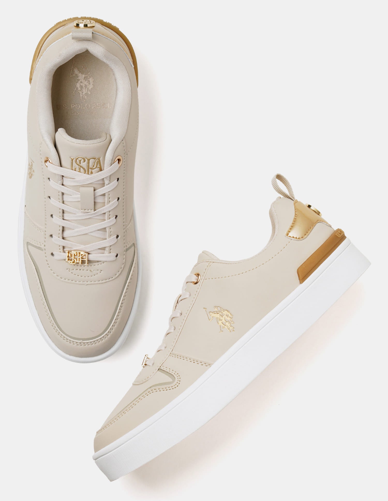 Women Arya 3.0 Low Top Sneakers Beige - U.S. Polo Assn. India | Large