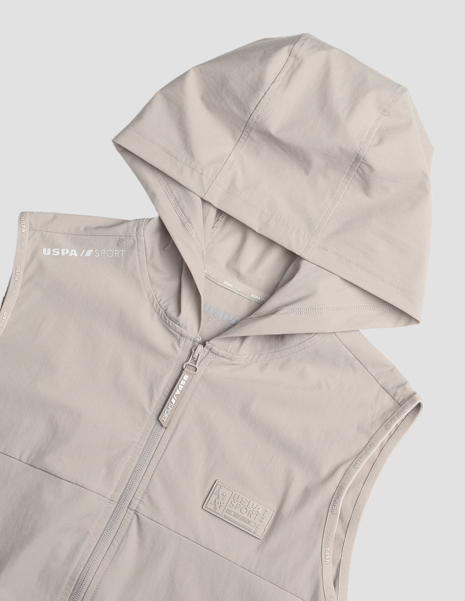 Solid Sleeveless Active Jacket Beige - U.S. Polo Assn. India | Large