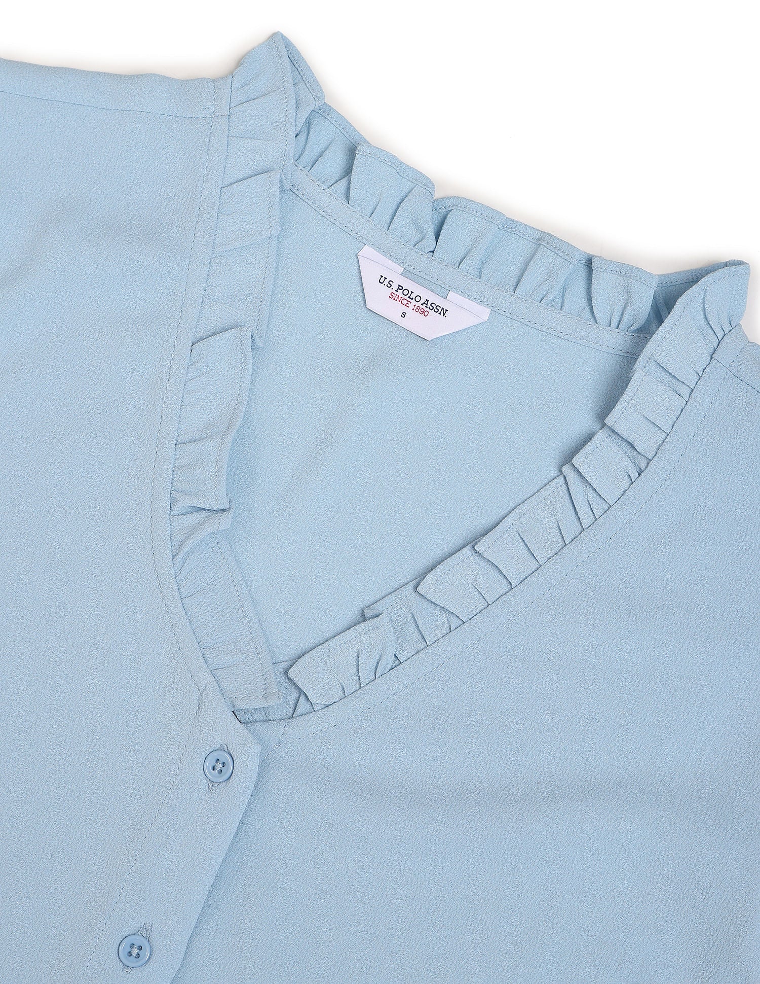 V-Neck Solid Top Light Blue - U.S. POLO ASSN. | Large