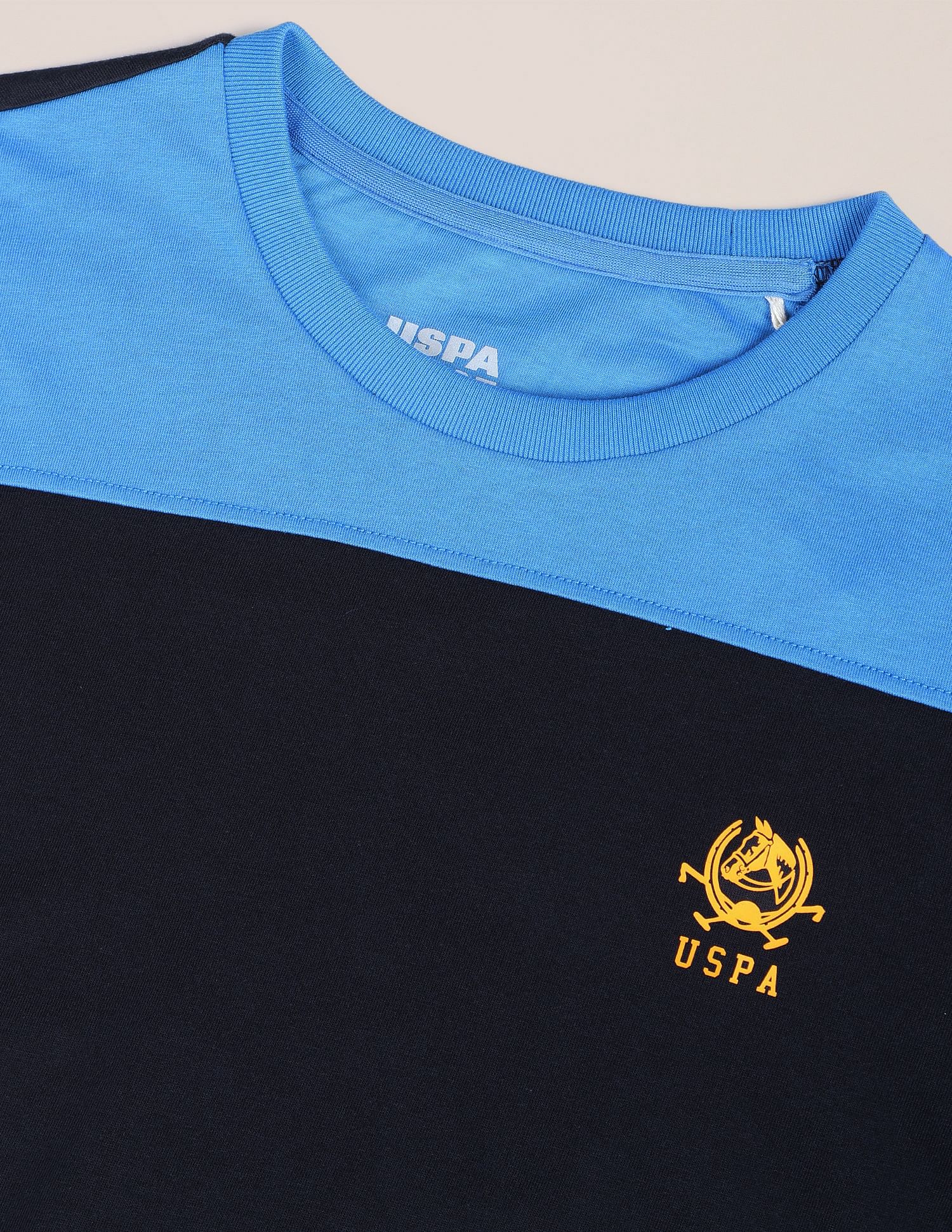 Colour Block Active T-Shirt Navy - U.S. Polo Assn. India | Large