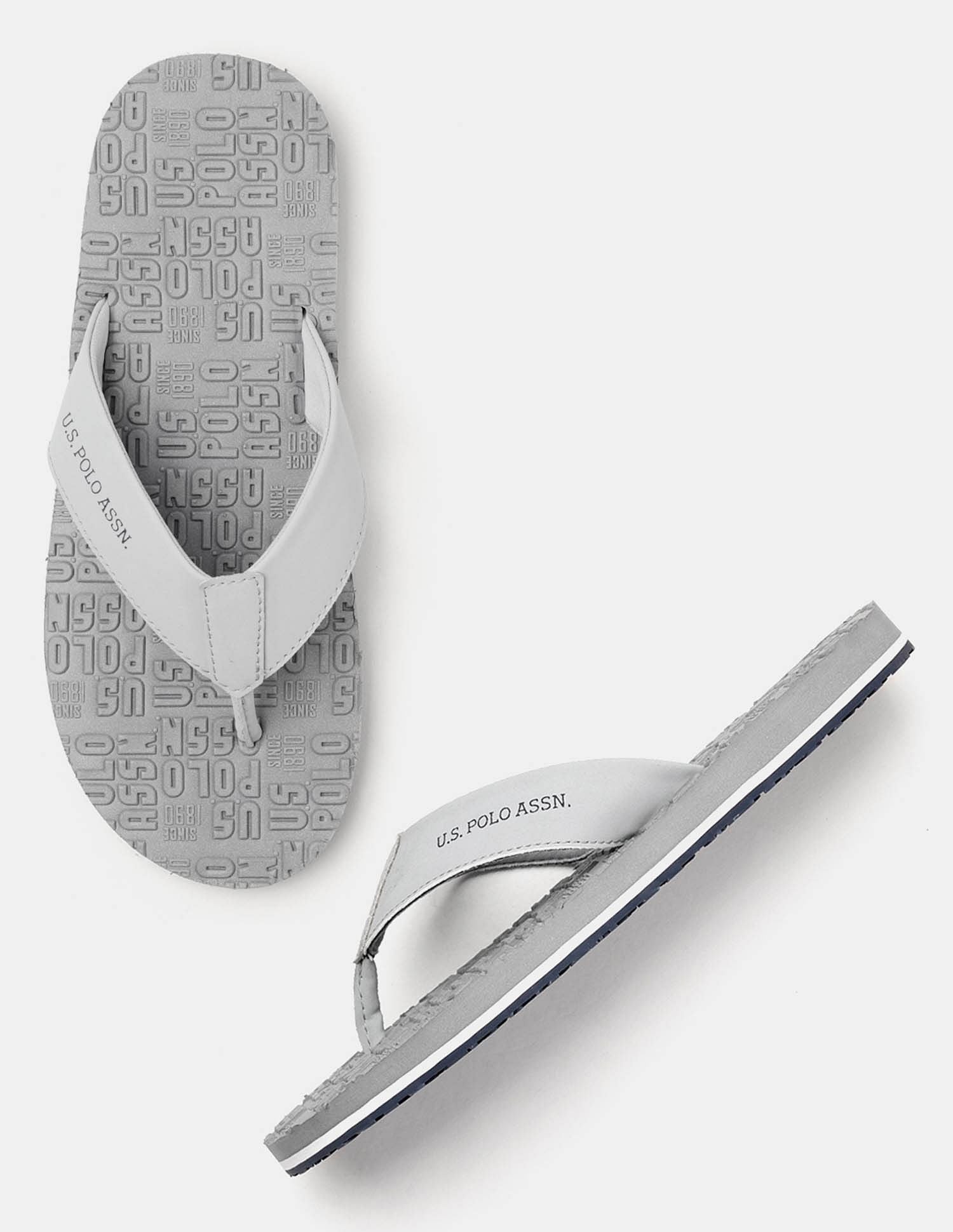 Men Rodri Brand Printed Flip Flops Grey - U.S. POLO ASSN. | Large