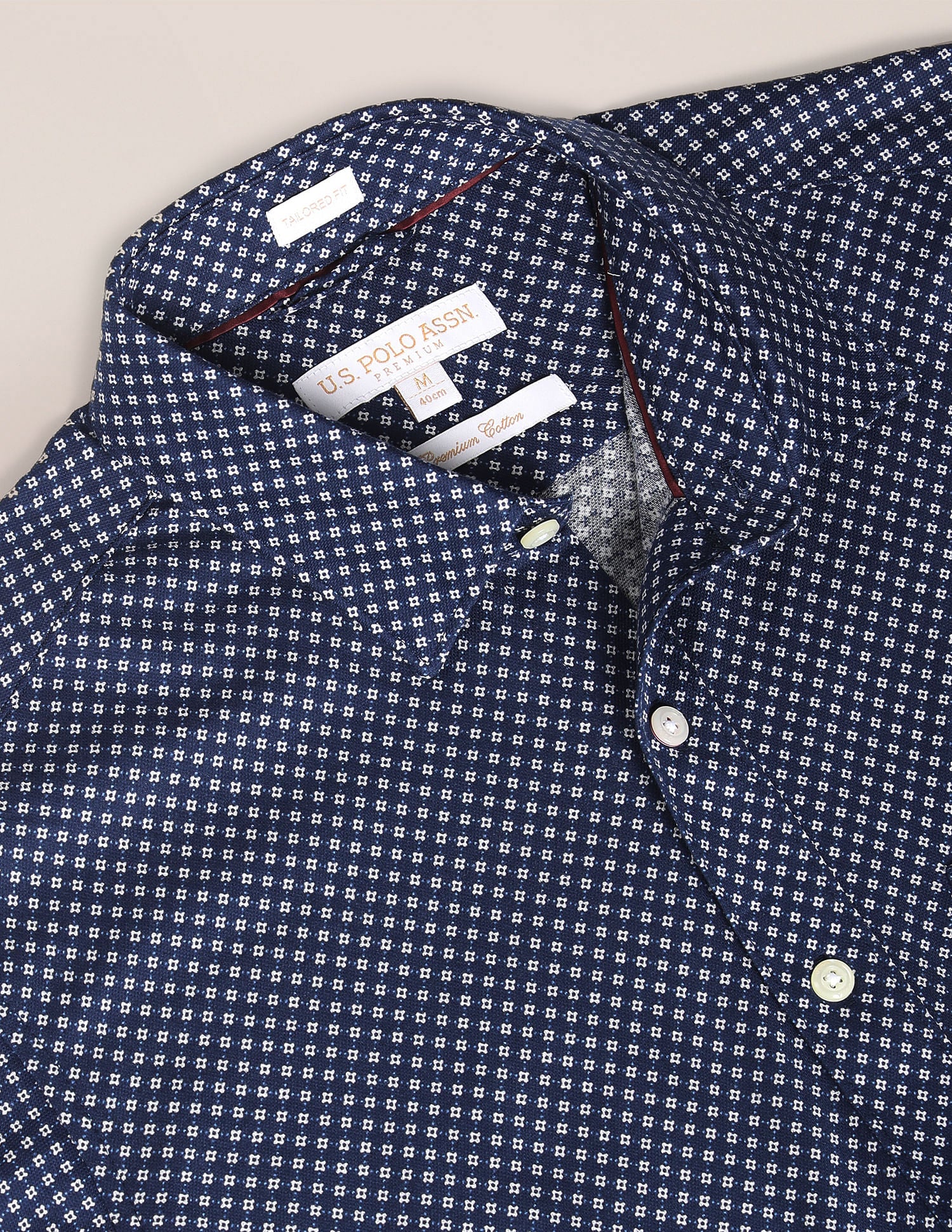 Geometric Print Casual Shirt Navy - U.S. POLO ASSN. | Large