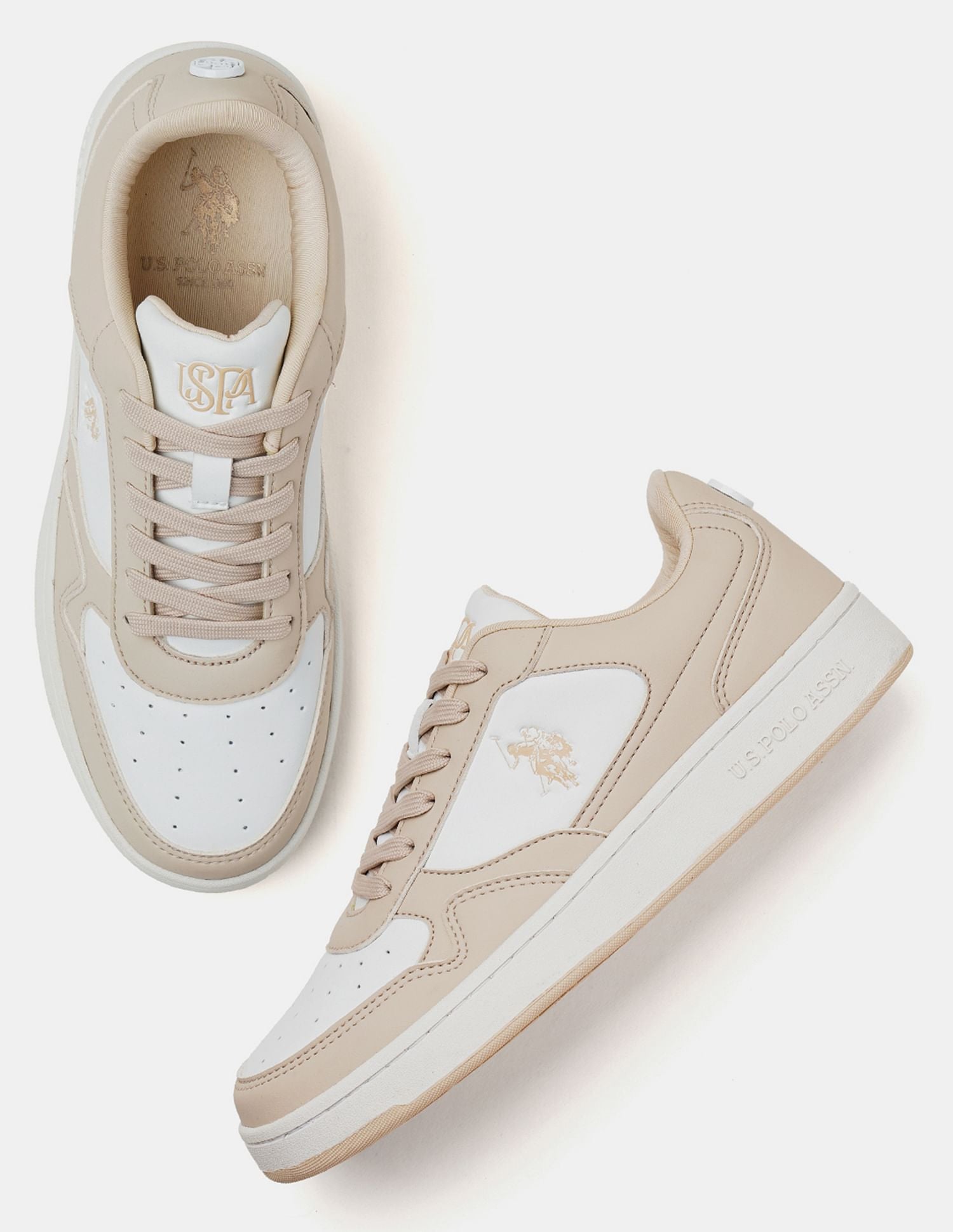 Women Nova 2.0 Colour Blocked Sneakers Nude - U.S. POLO ASSN. | Large