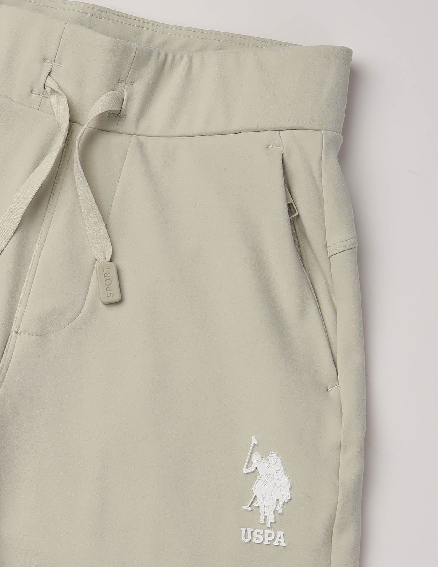 Regular Fit Solid Track Pants Beige - U.S. Polo Assn. India | Large
