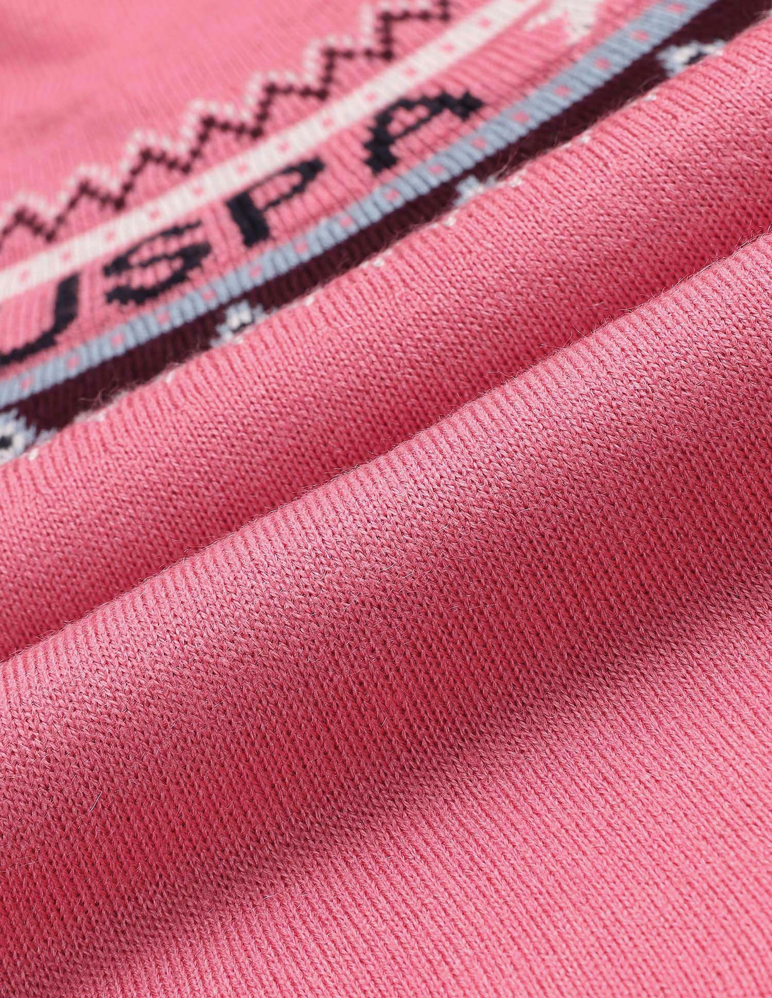 Girls Geometric Patterned Knit Sweater Pink - U.S. POLO ASSN. | Large