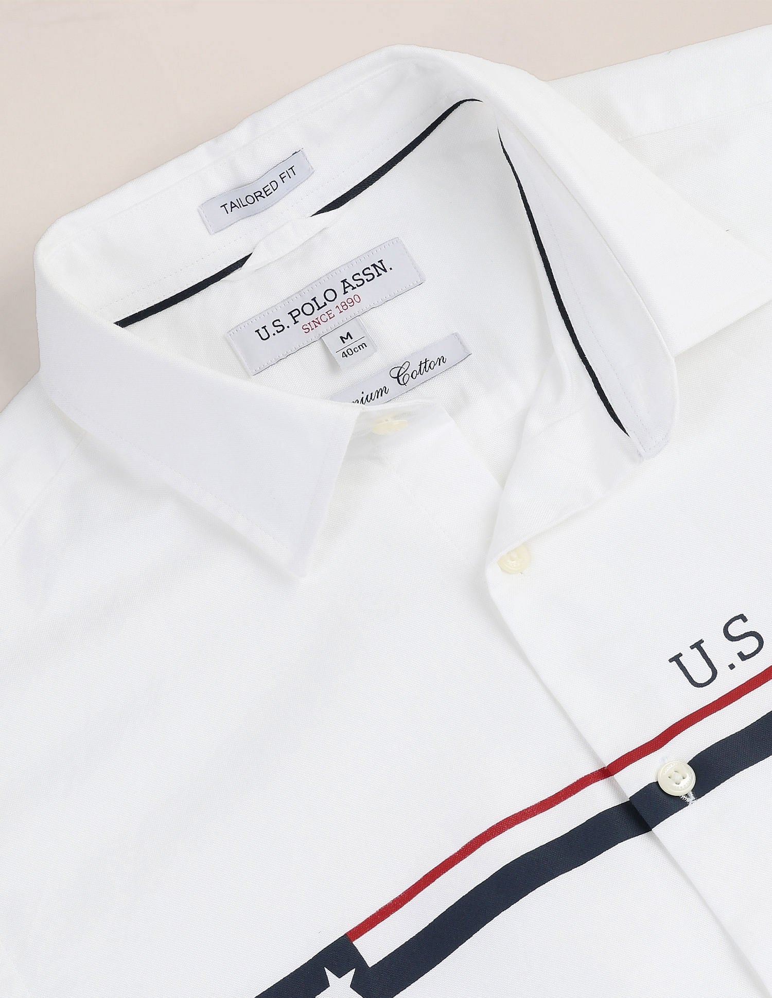 Long Sleeve Solid Brand Shirt White - U.S. POLO ASSN. | Large