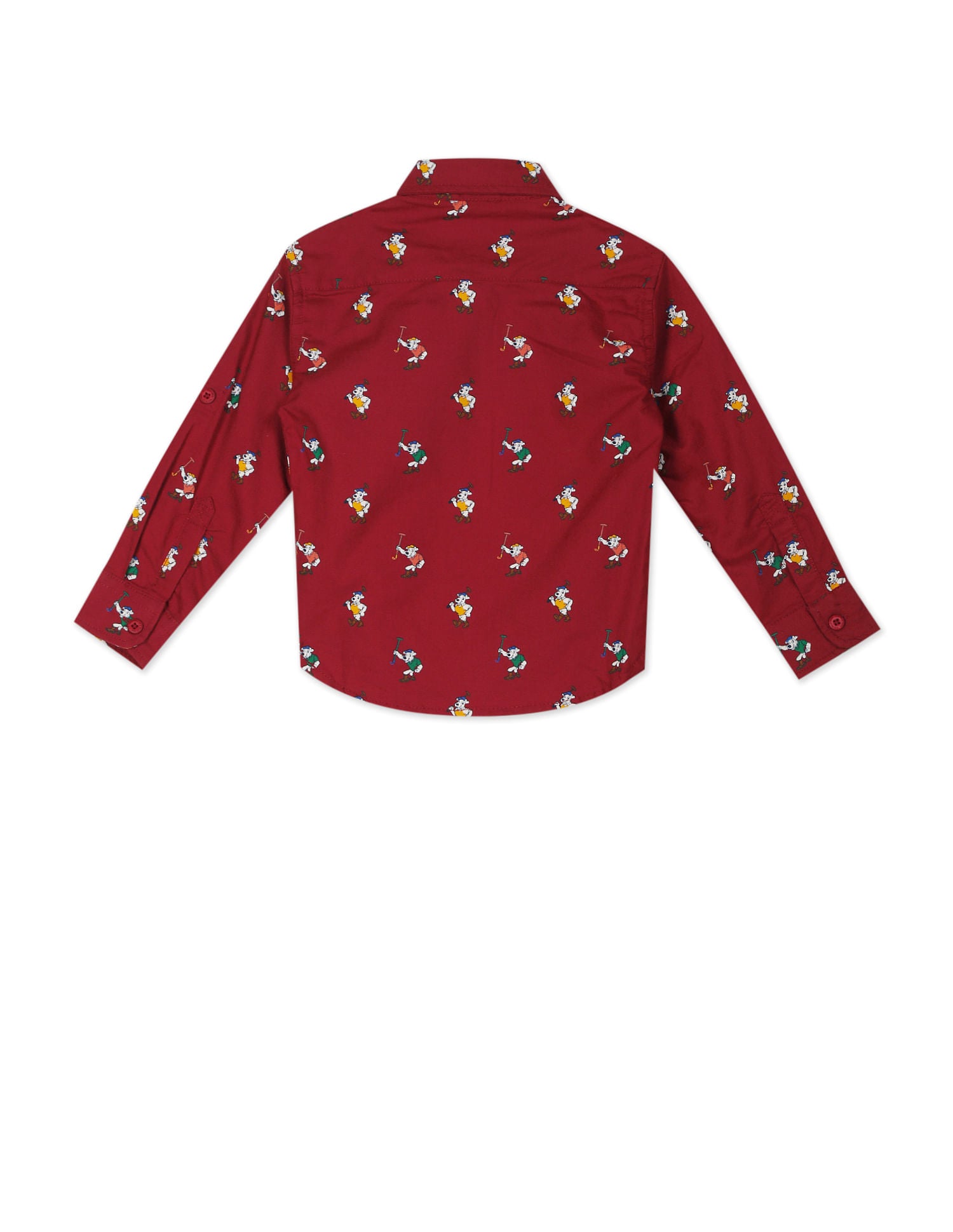 Button Down Collar Printed Shirt Maroon - U.S. POLO ASSN. | Large