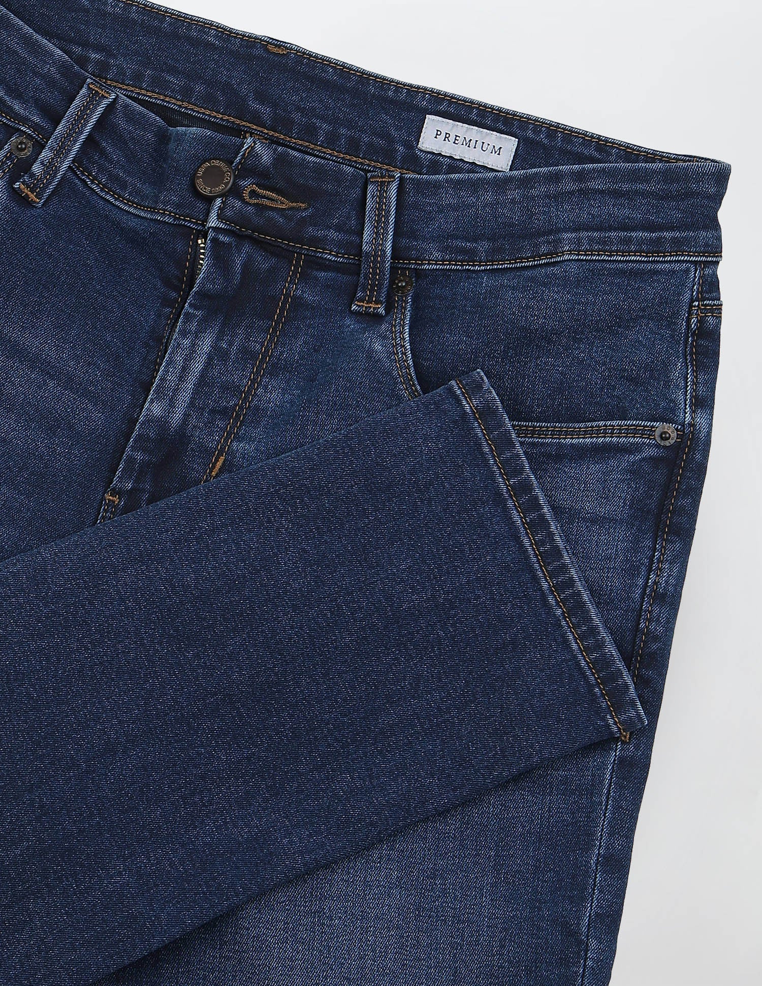Brandon Slim Tapered Fit Blue Jeans Mid Blue - U.S. Polo Assn. India | Large