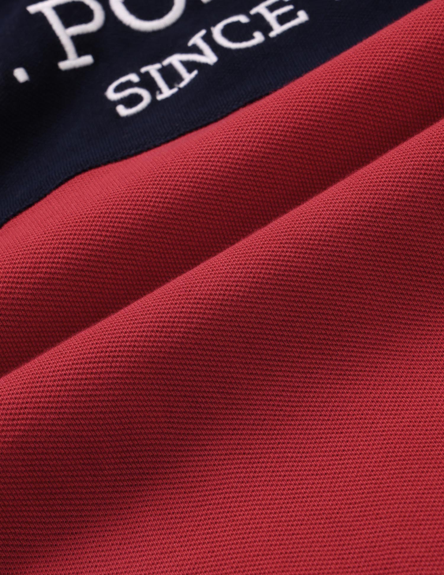 Embroidered Rugby Polo Shirt Red - U.S. POLO ASSN. | Large