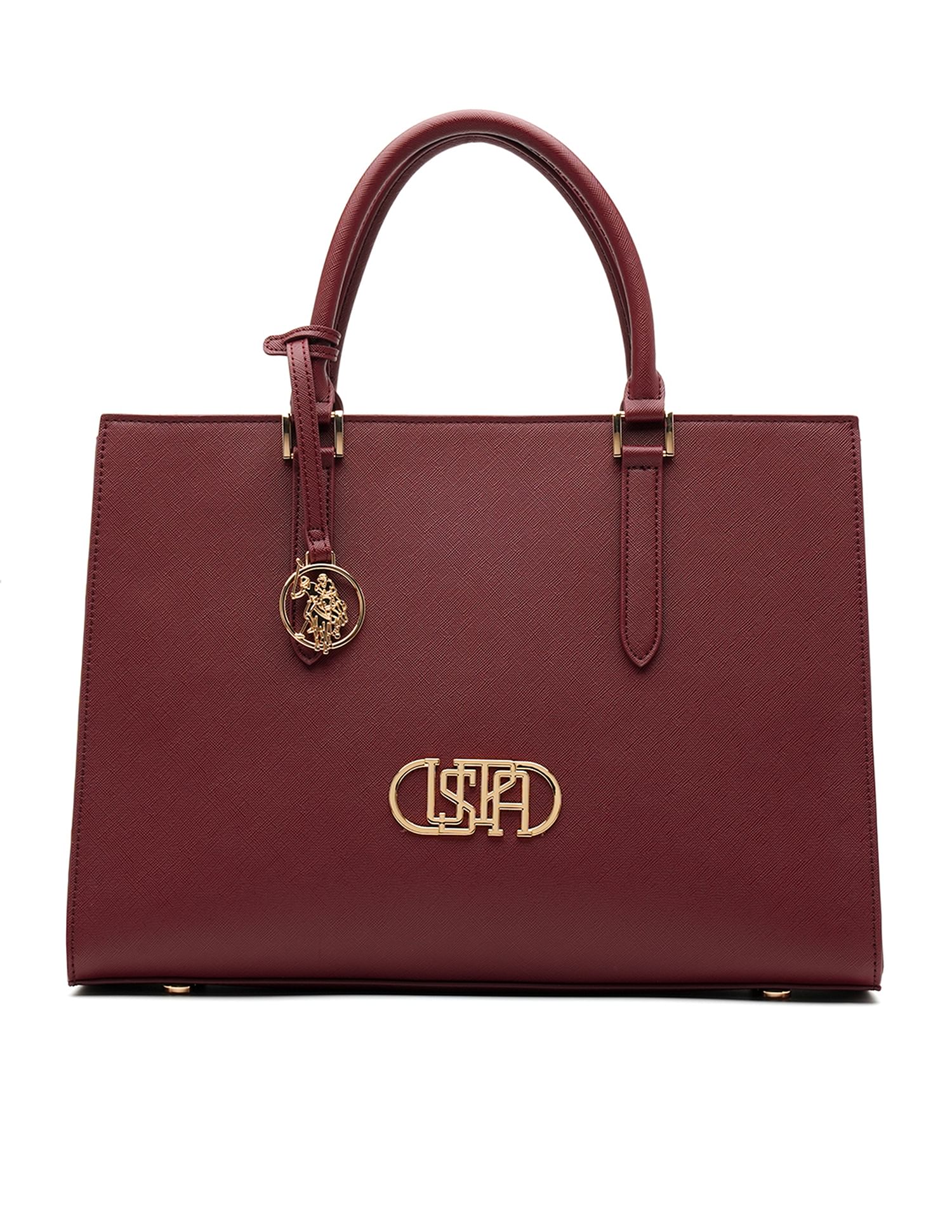Lenda Monogram Hangbag Maroon - U.S. POLO ASSN. | Large