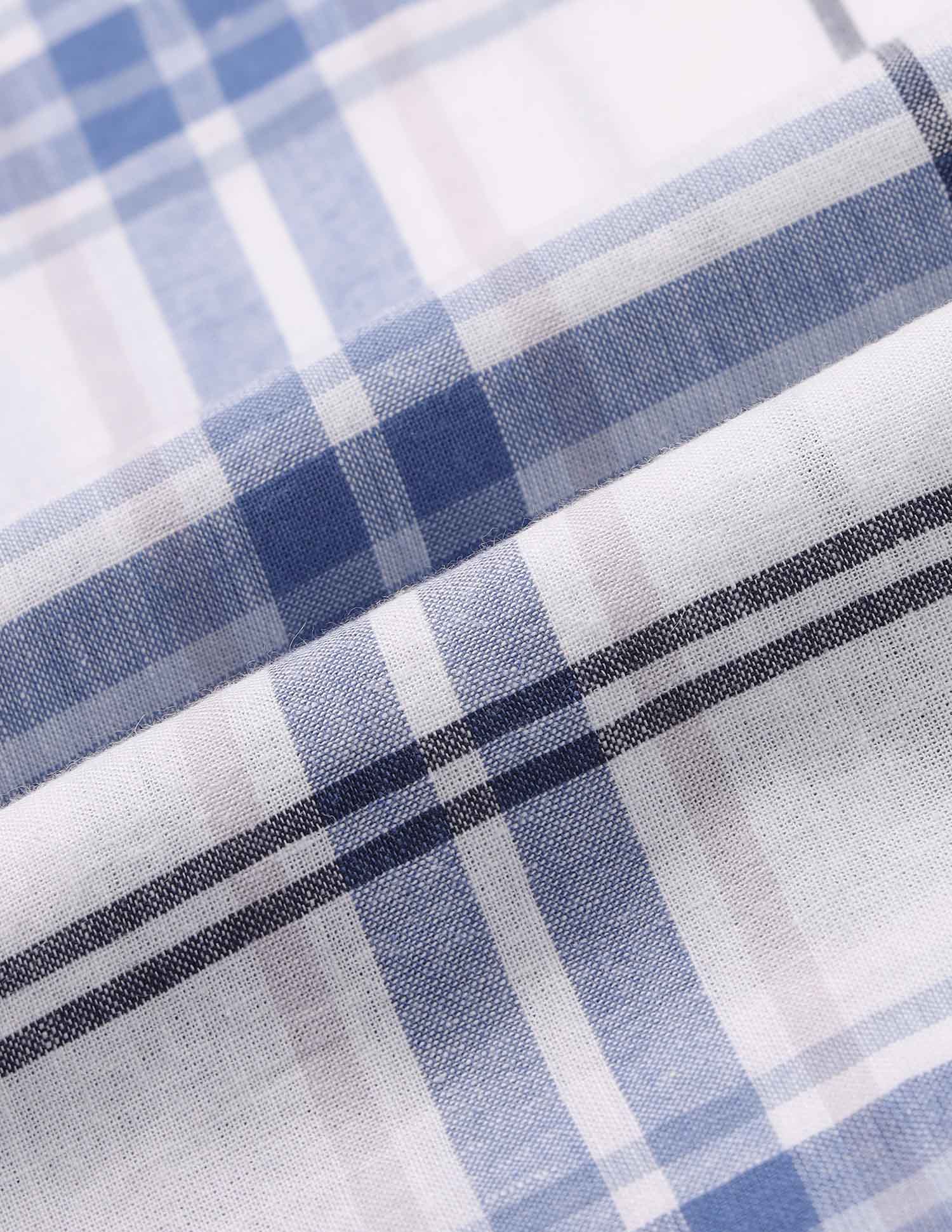 Tailored Fit Grid Tattersall Checked Shirt White - U.S. Polo Assn. India | Large