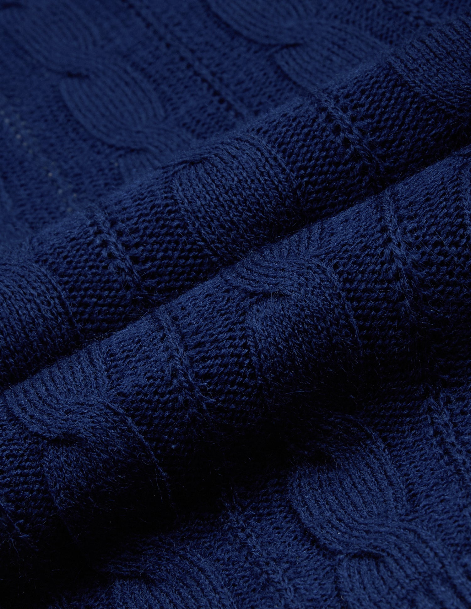Cable Patterned Knit Relaxed Fit Sweater Navy - U.S. Polo Assn. India | Large