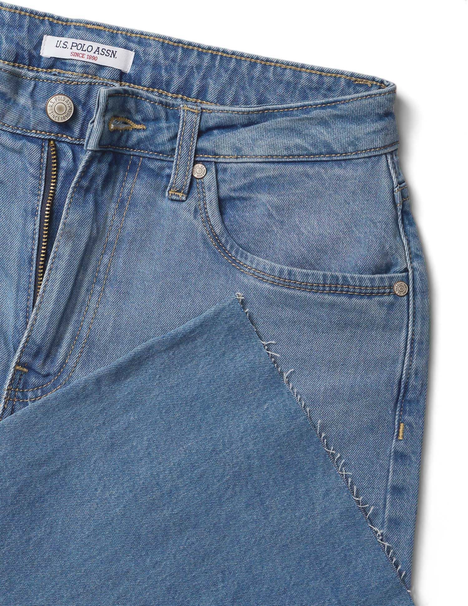 High Rise Wide Leg Fit Jeans Blue - U.S. POLO ASSN. | Large