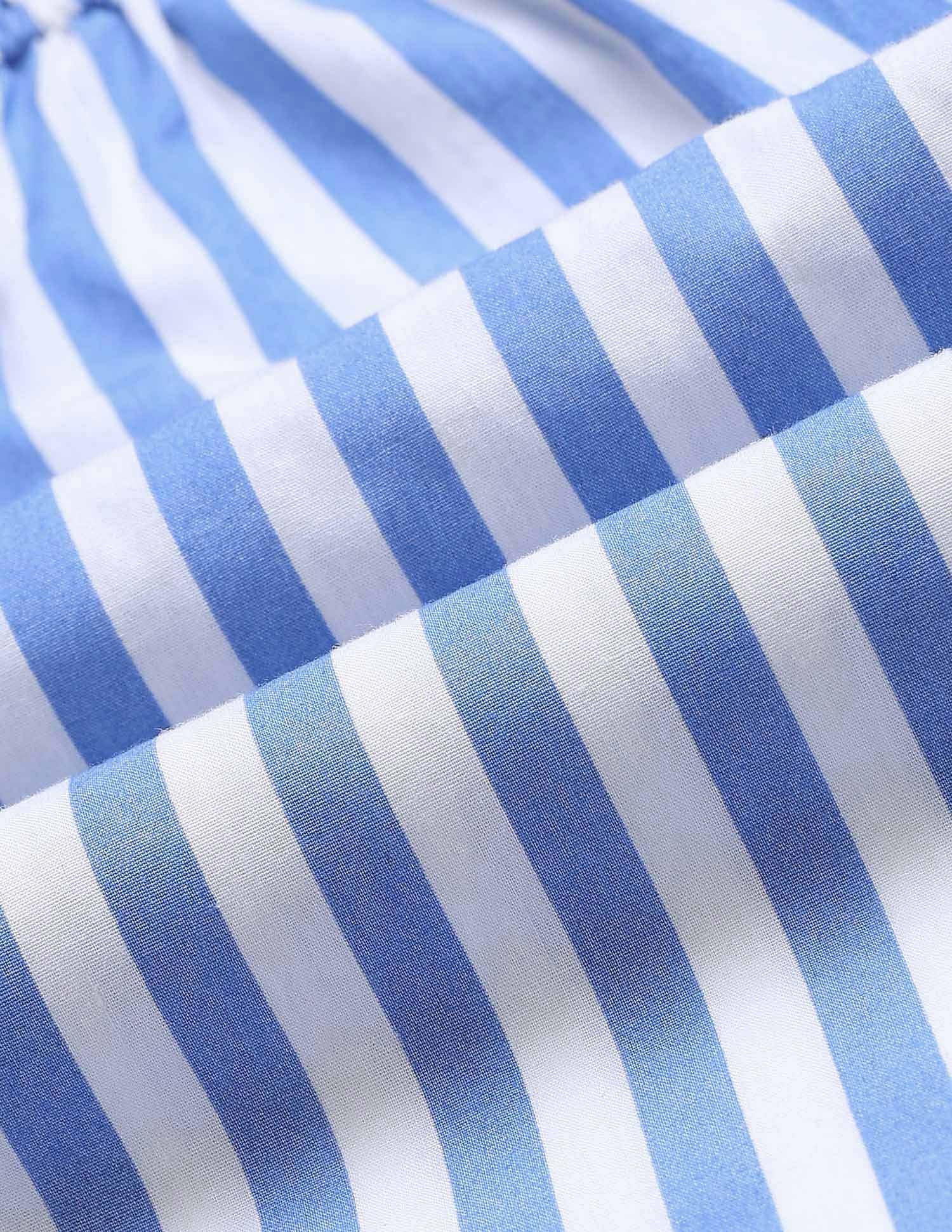 Girls Vertical Striped Fit And Flare Dress Light Blue - U.S. POLO ASSN. | Large