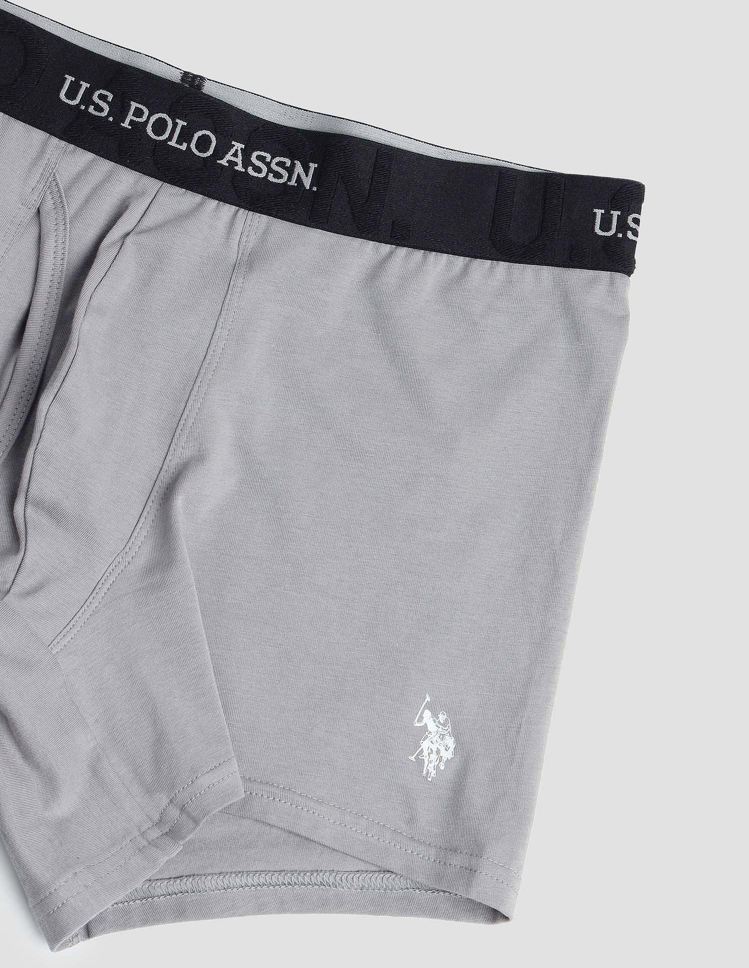 Anti Microbial Solid ET007 Trunks - Pack of 1 Grey - U.S. POLO ASSN. | Large