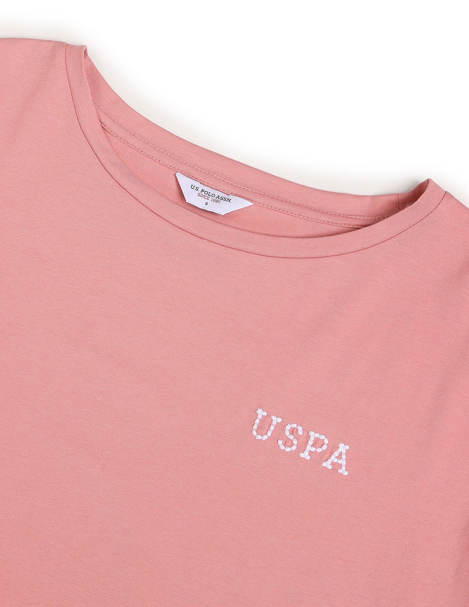 Round Neck Long Sleeve Solid Top Pink - U.S. Polo Assn. India | Large
