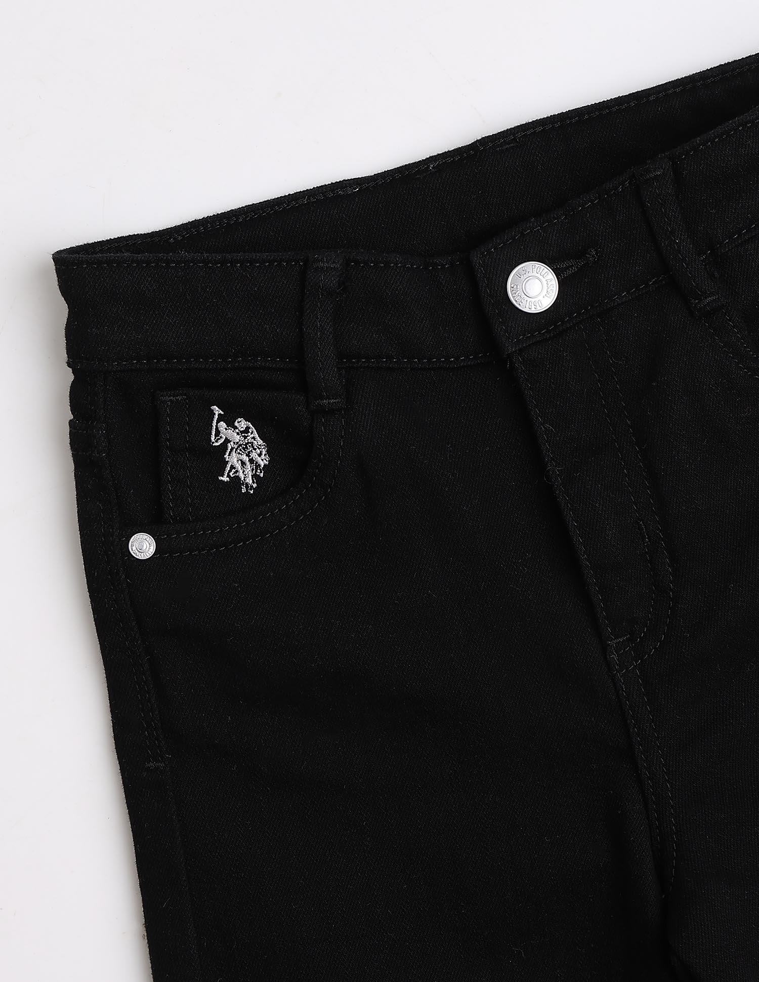 Girls Wide Leg Fit Jeans Black - U.S. Polo Assn. India | Large