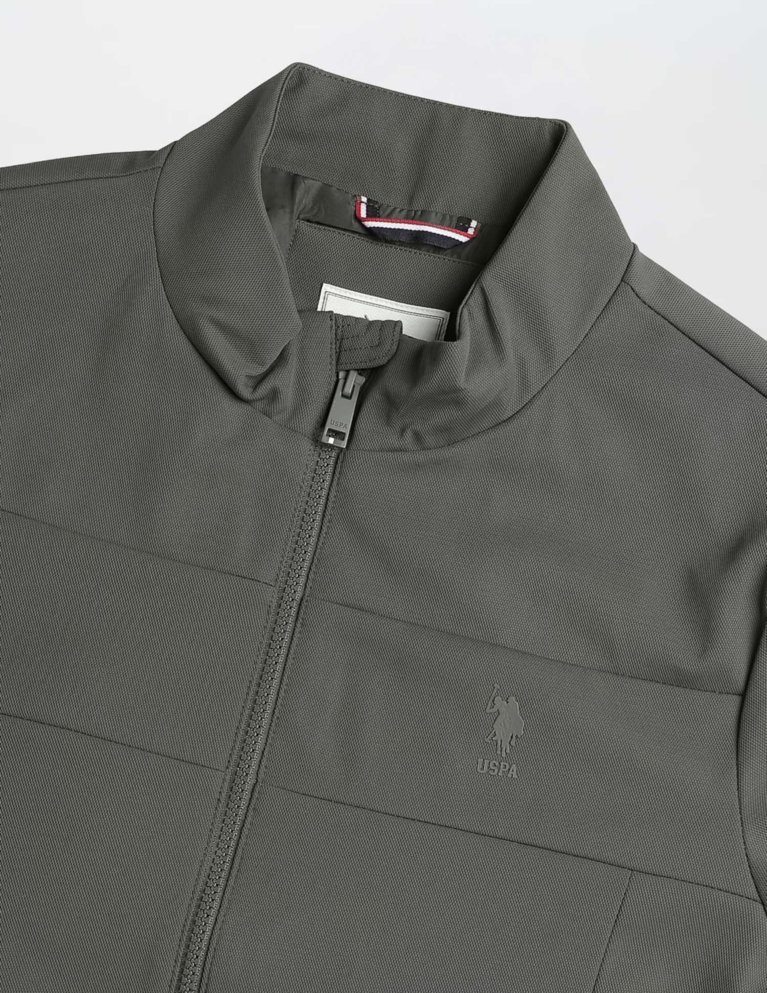 Mock Collar Solid Jacket Dark Olive - U.S. Polo Assn. India | Large