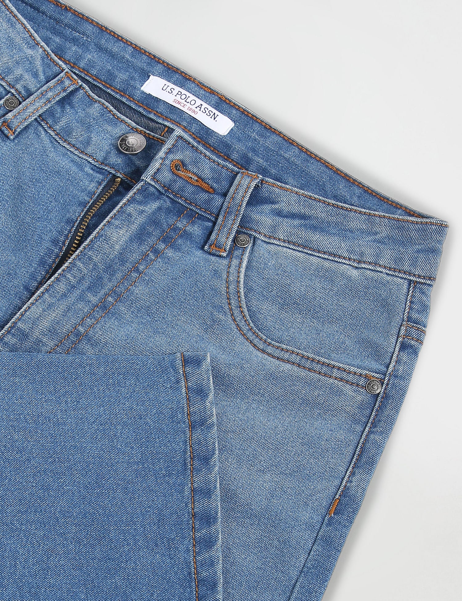 Wide Leg Stone Wash Jeans Blue - U.S. POLO ASSN. | Large