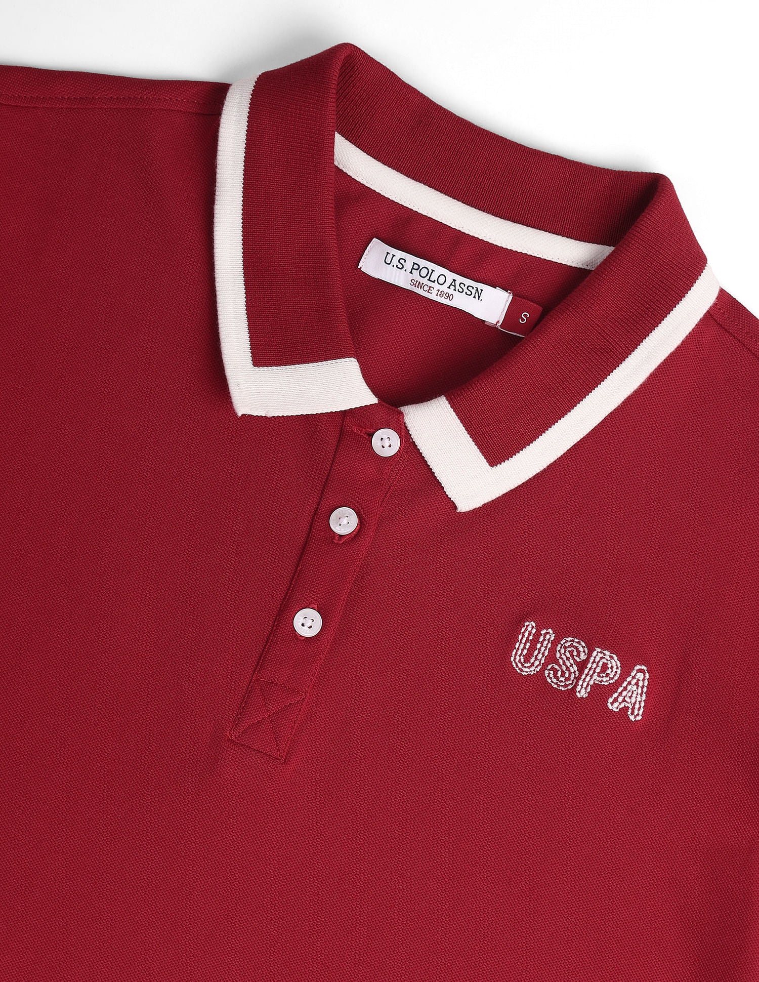 Cotton Stretch Tipped Polo Shirt Red - U.S. POLO ASSN. | Large