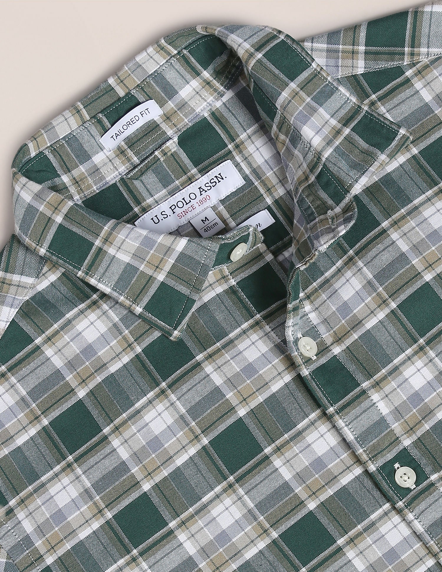 Plaid Check Oxford Shirt Green - U.S. Polo Assn. India | Large