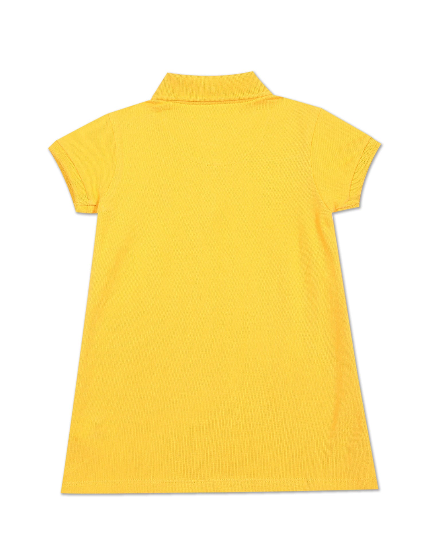 Girls Yellow Brand Tape Solid Polo Dress Yellow - U.S. POLO ASSN. | Large
