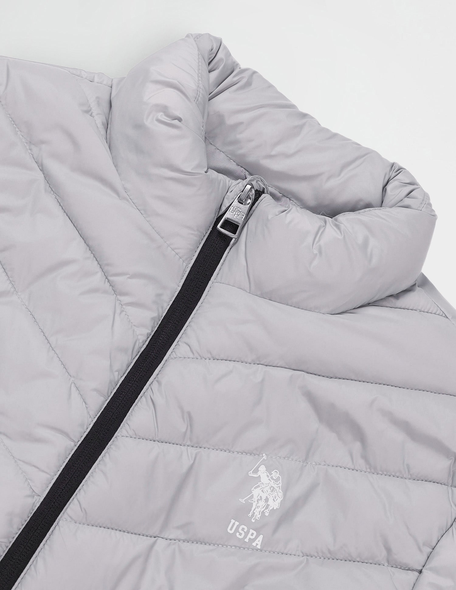 Solid Regular Fit Jacket Light Grey - U.S. Polo Assn. India | Large
