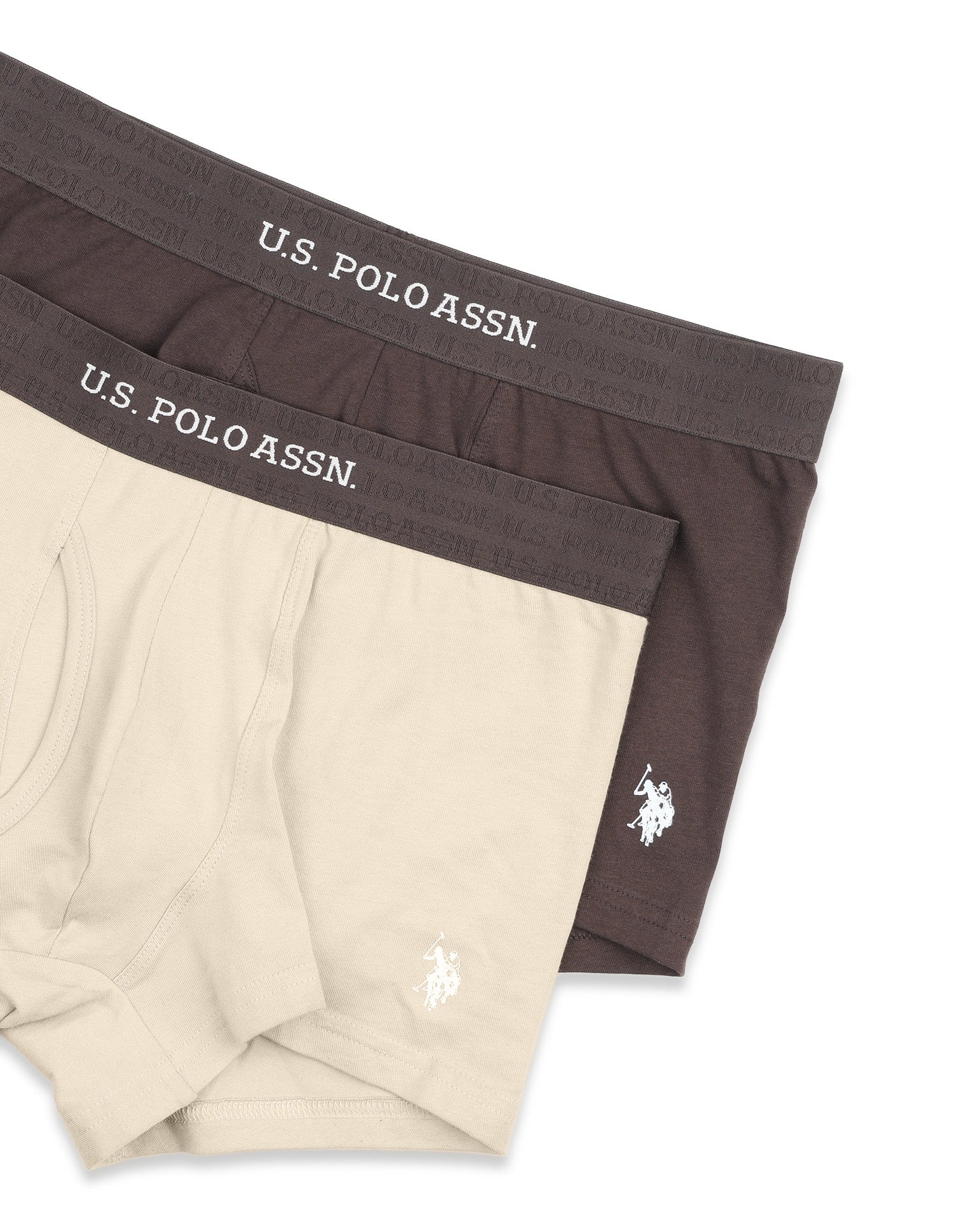 Cotton Stretch Antimicrobial OET21 Trunk - Pack Of 2 Oatmeal/Mulch - U.S. Polo Assn. India | Large