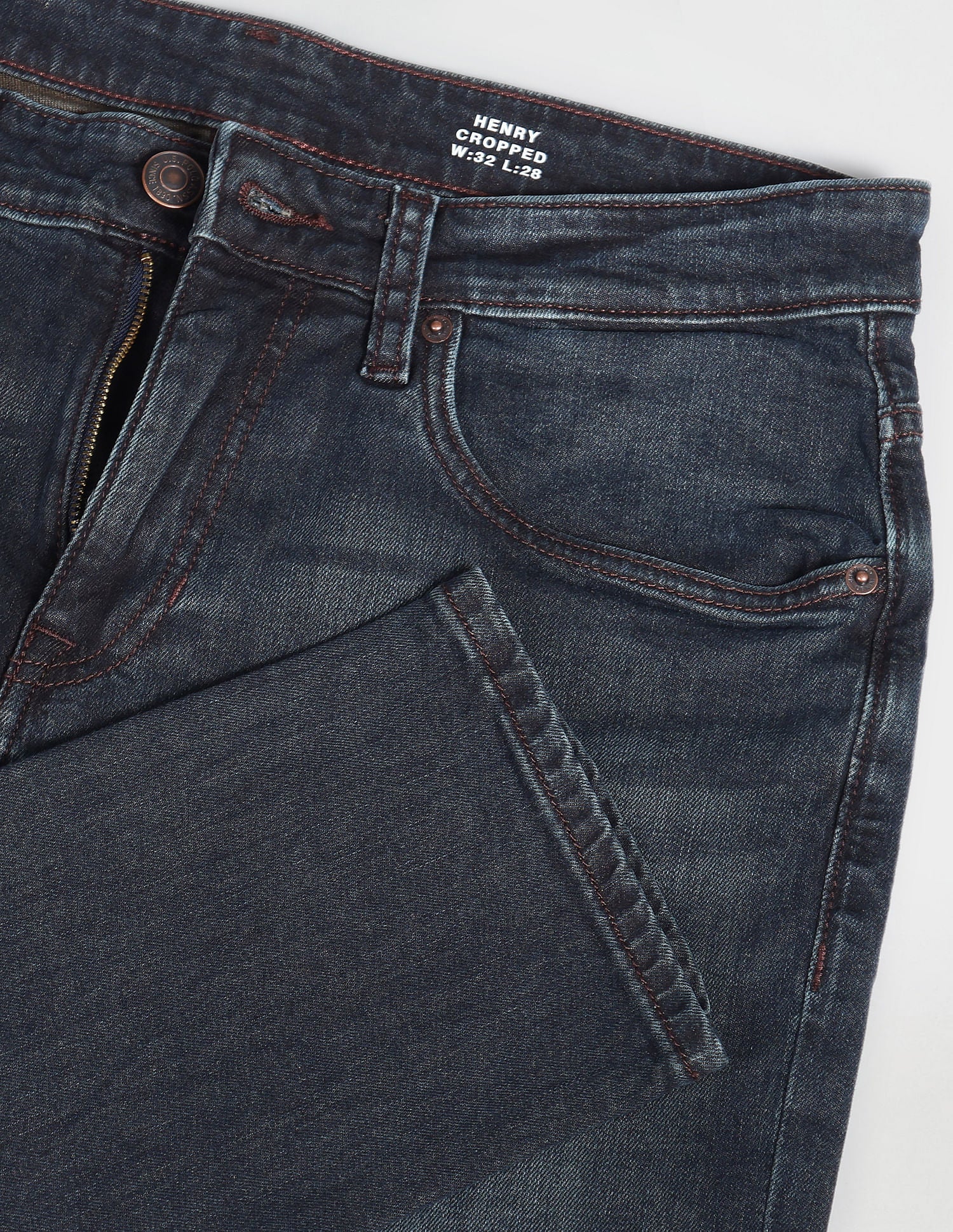 Henry Cropped Fit Mid Rise Jeans Dark Blue - U.S. Polo Assn. India | Large