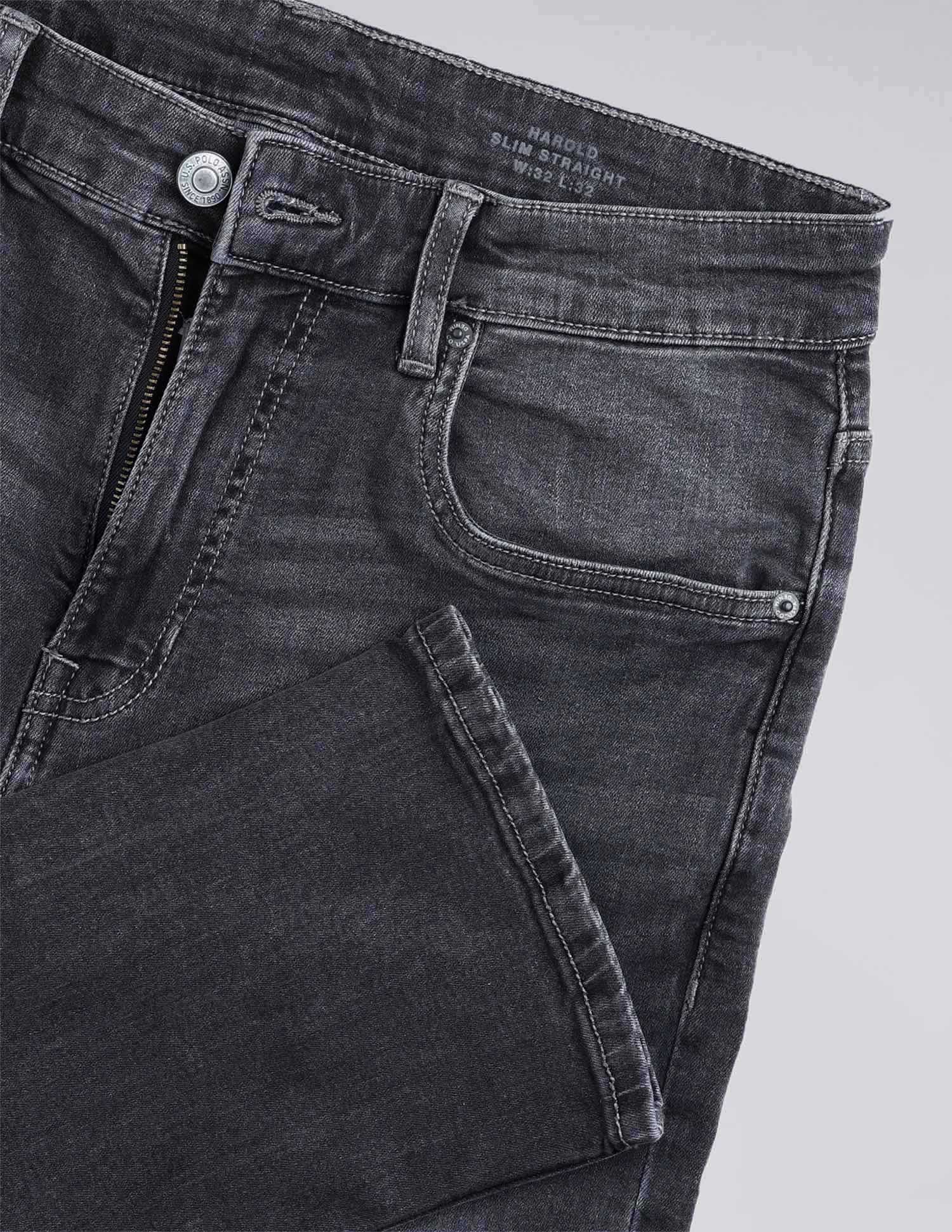 Harold Slim Straight Fit Grey Jeans Grey - U.S. POLO ASSN. | Large