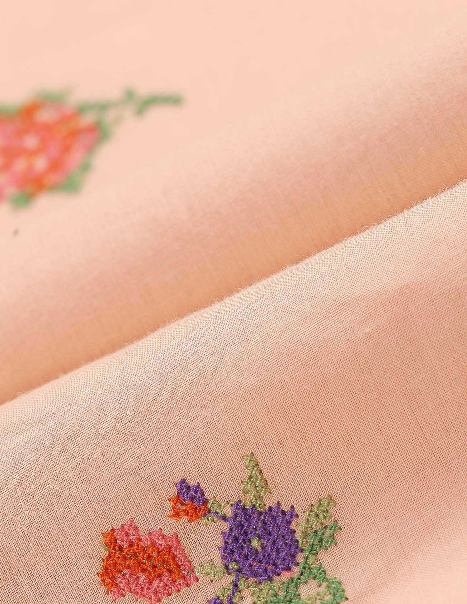 Floral Embroidered Ruffle Top Peach - U.S. POLO ASSN. | Large