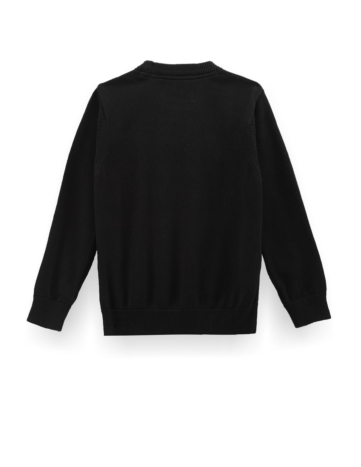 Boys Embossed Logo Cotton Sweater Black - U.S. POLO ASSN. | Large