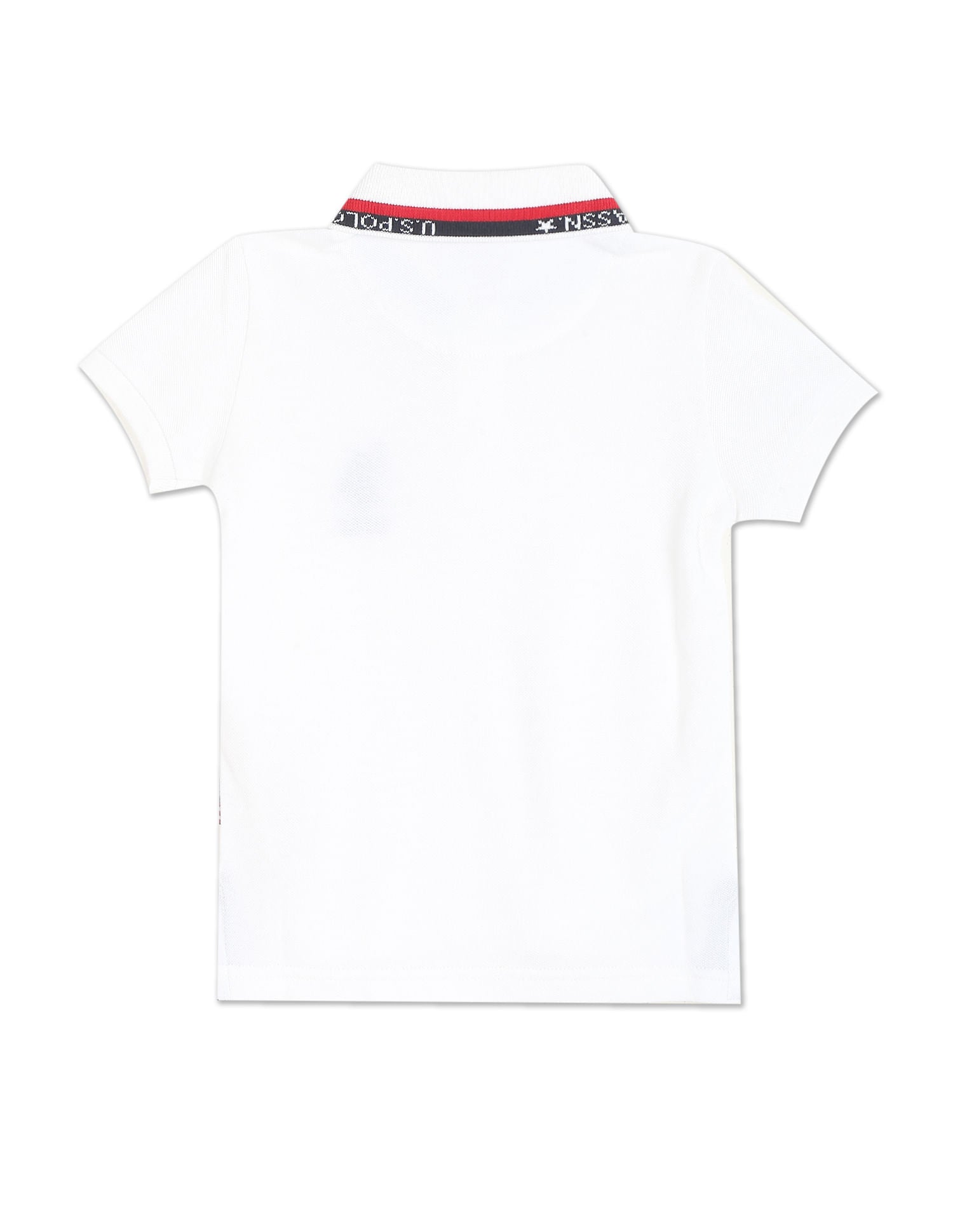 Contrast Collar Solid Polo Shirt White - U.S. POLO ASSN. | Large
