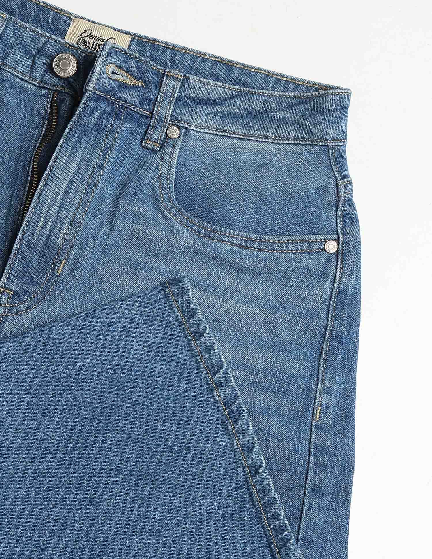 High Rise Baggy Fit Jeans Blue - U.S. Polo Assn. India | Large
