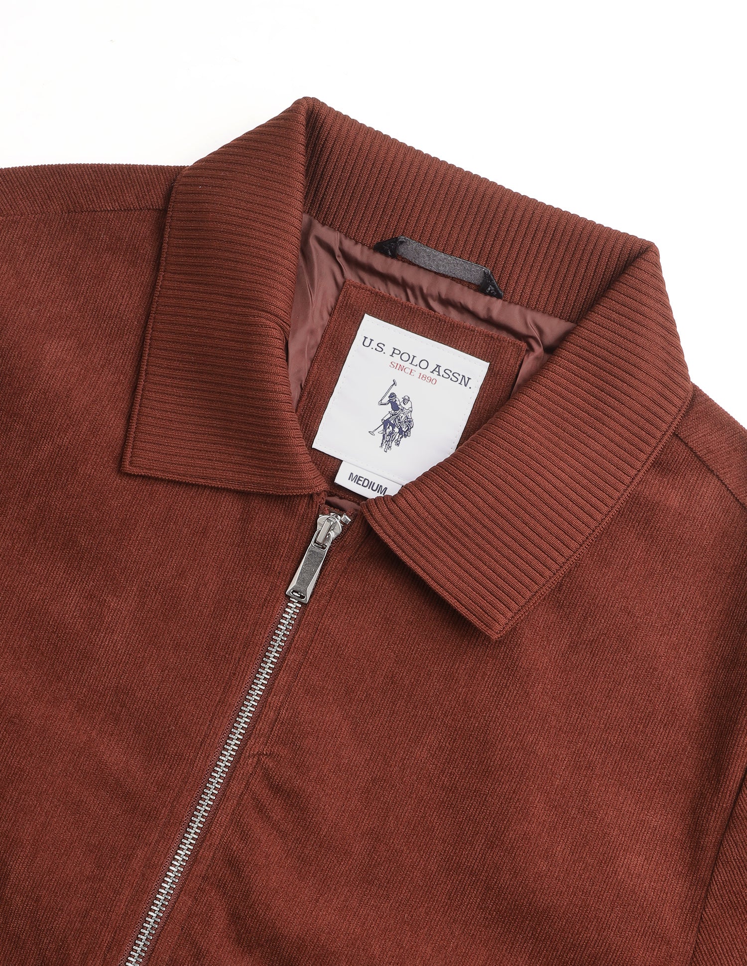 Corduroy Regular Fit Bomber Jacket Red - U.S. Polo Assn. India | Large