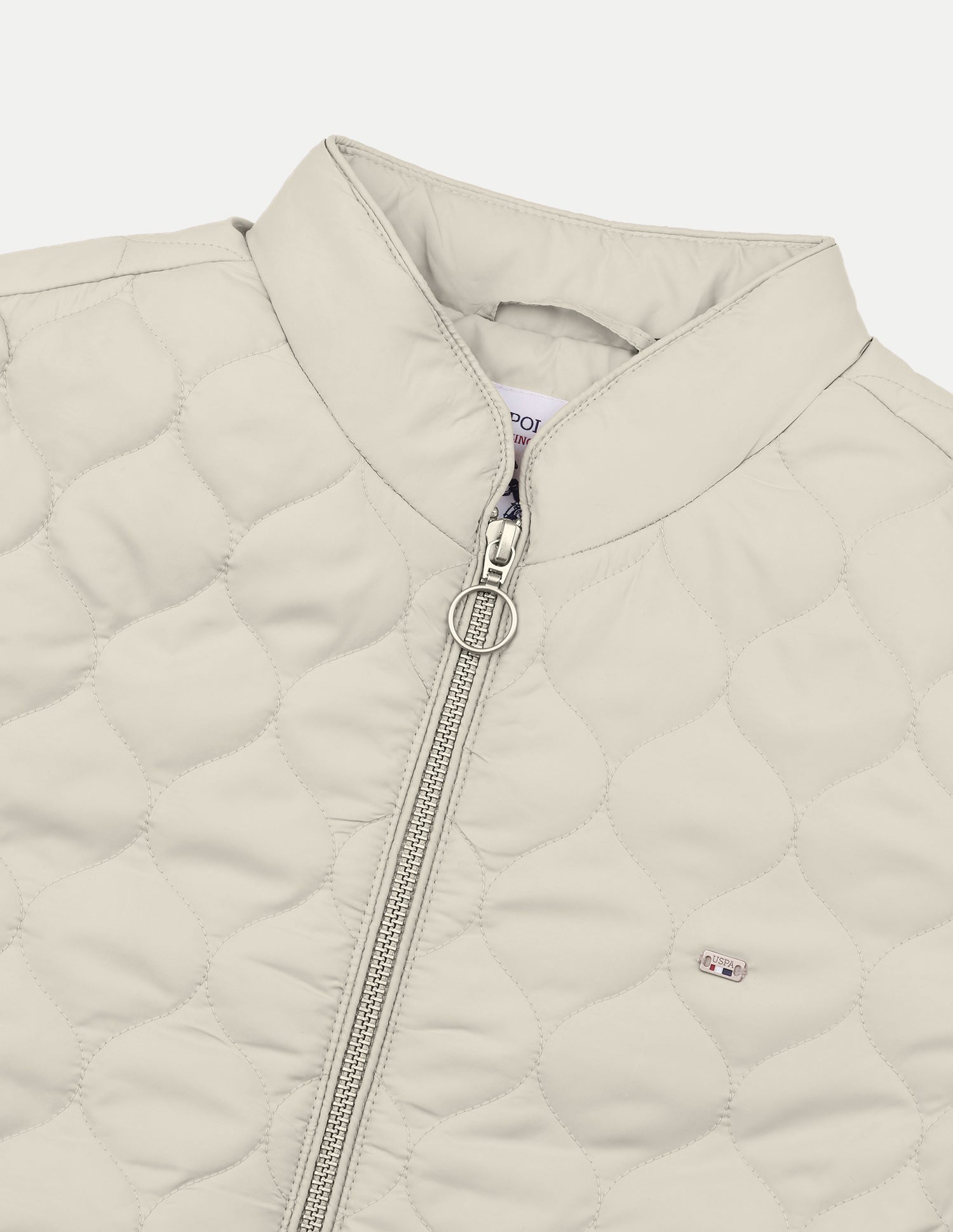 Solid Regular Fit Quilted Jacket Grey - U.S. Polo Assn. India | Large